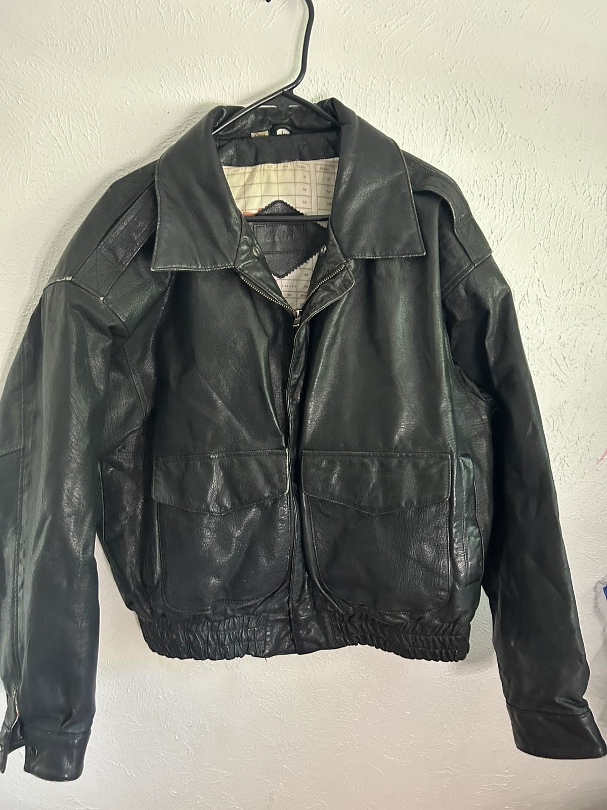 Other REAL LEATHER BOMBER JACKET WITH INNER MAP LINING Size US L / EU 52-54 / 3 - 2 Thumbnail