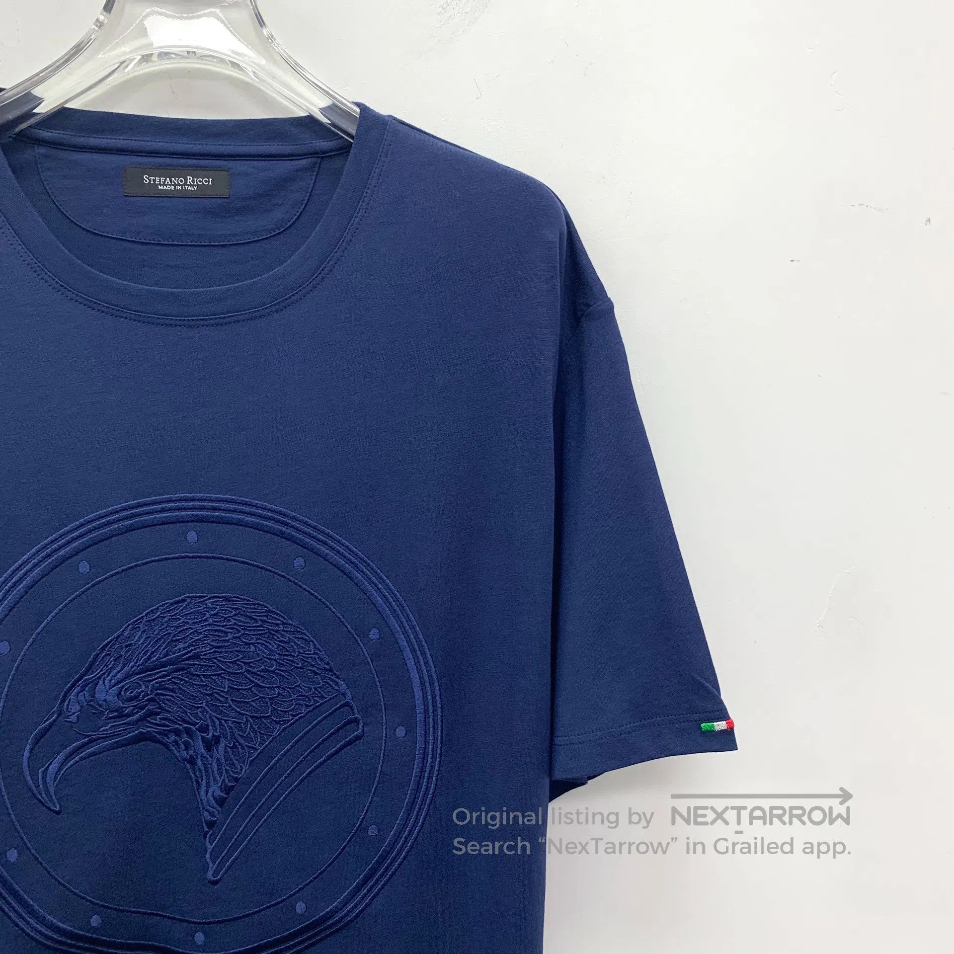 Stefano Ricci Stefano Ricci Dark Blue Eagle Head Logo Embroidered Cotton Size US XL / EU 56 / 4 - 3 Thumbnail