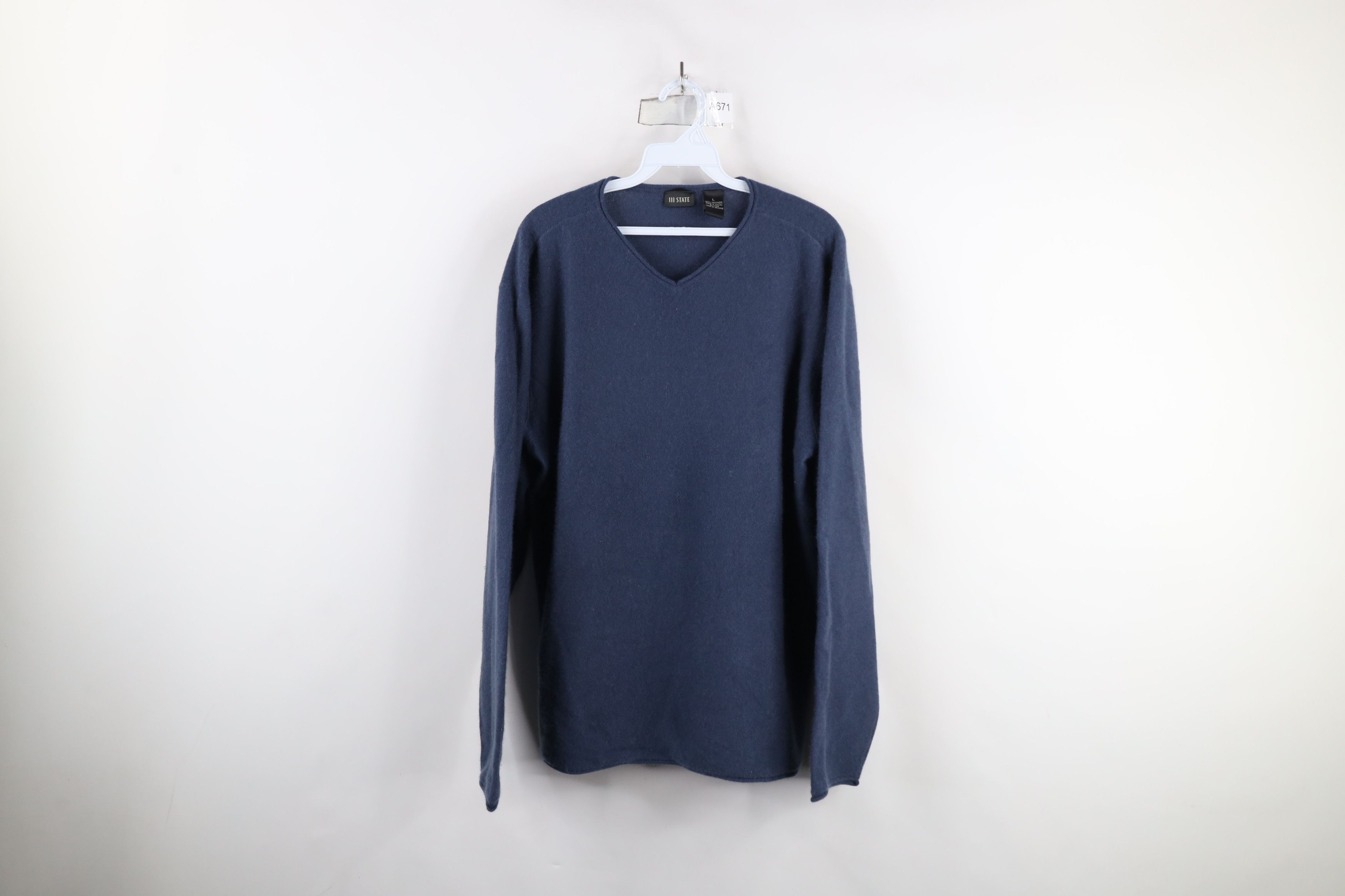 Vintage Vintage 90s Streetwear Marled Cashmere Knit Sweater Blue Size US L / EU 52-54 / 3 - 1 Thumbnail