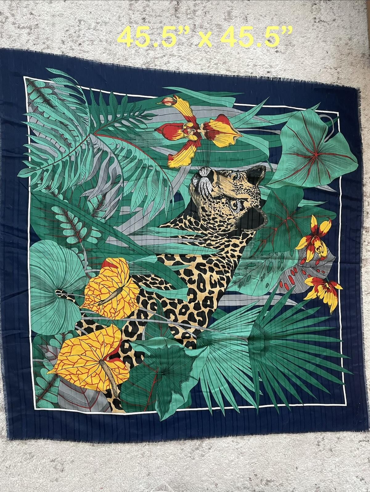 Other Tropical Jungle Love Leopard Print Oversized Shawl 45"x45" Size ONE SIZE - 4 Thumbnail
