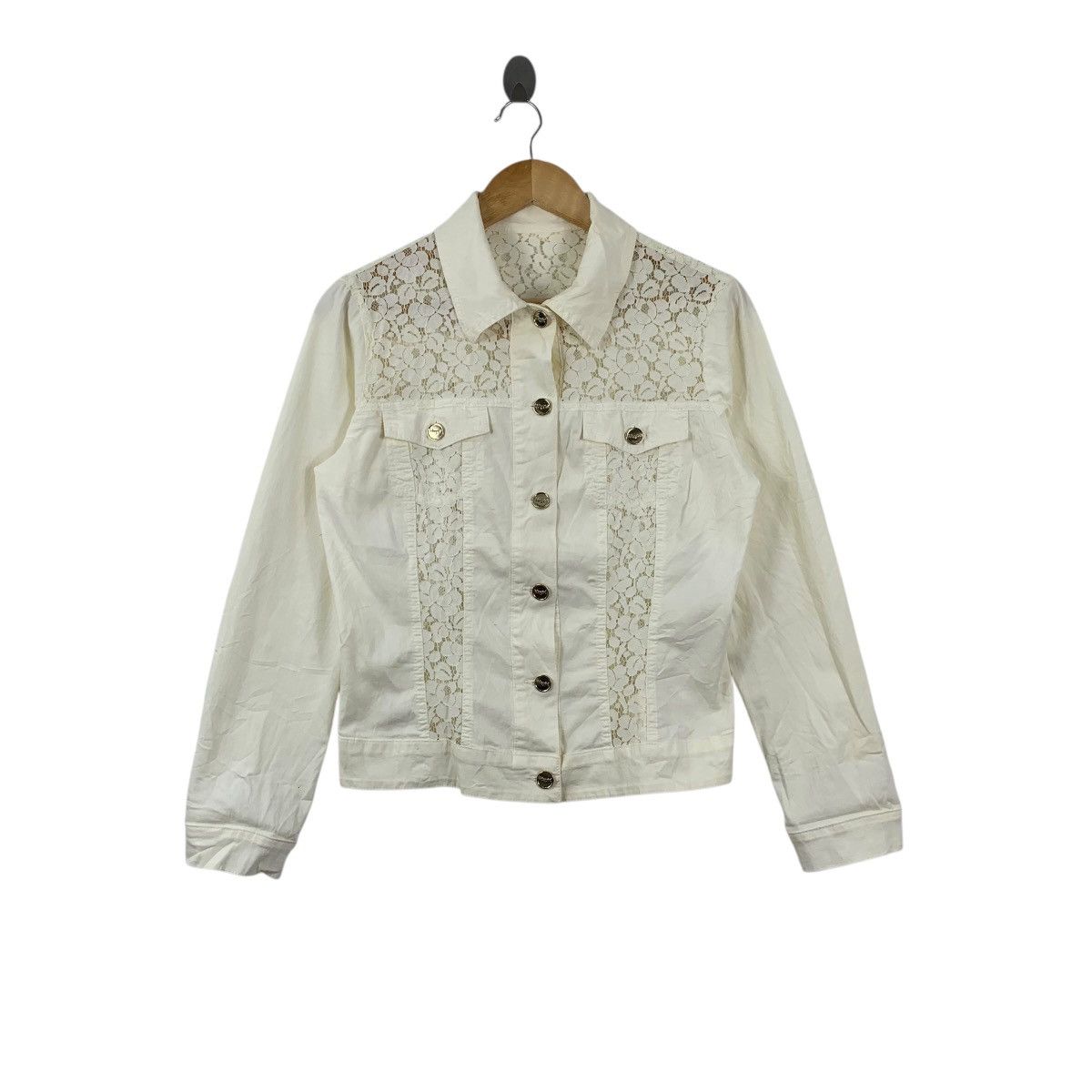 BLUGIRL ITALY JEANS Collection Floral Denim Jacket Gold