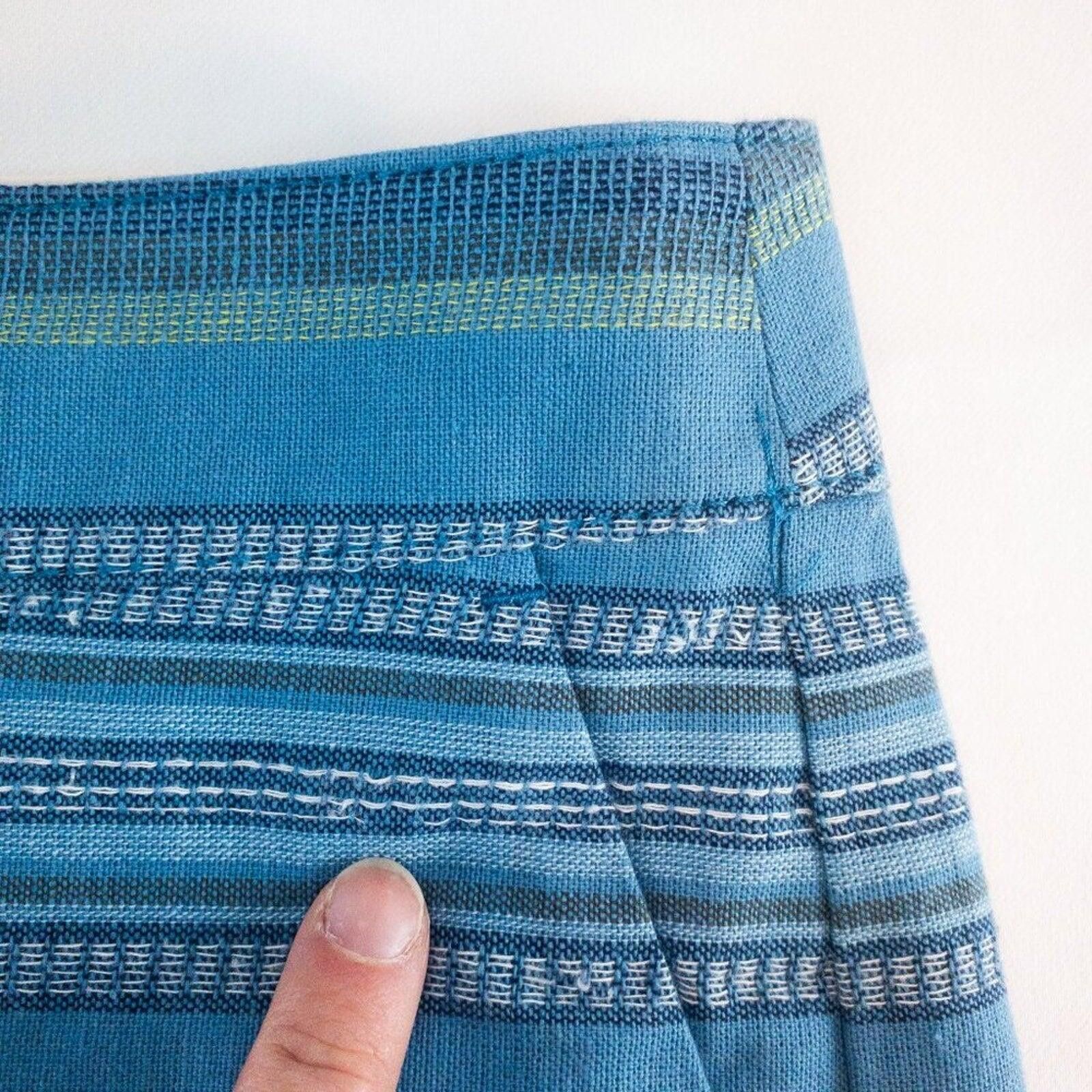 Other Ann Taylor LOFT Striped Blue Green Mini Shorts Womens Size 2 Size 26" / US 2 / IT 38 - 5 Thumbnail