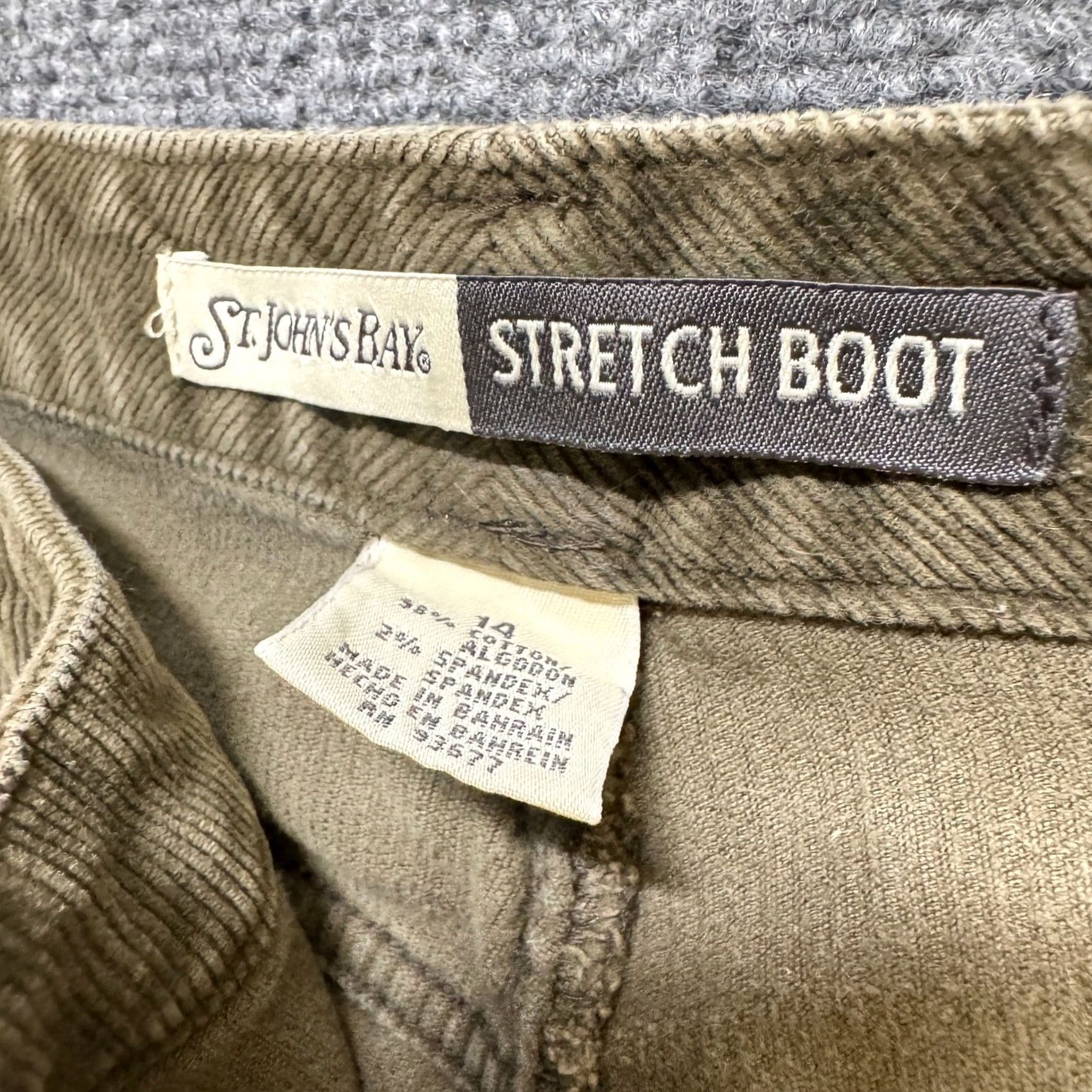 Vintage St John's Bay Pants Women 14W Stretch Boot Corduroy Brown Dress Pants Womens Size 36" / US 14 / IT 50 - 3 Thumbnail
