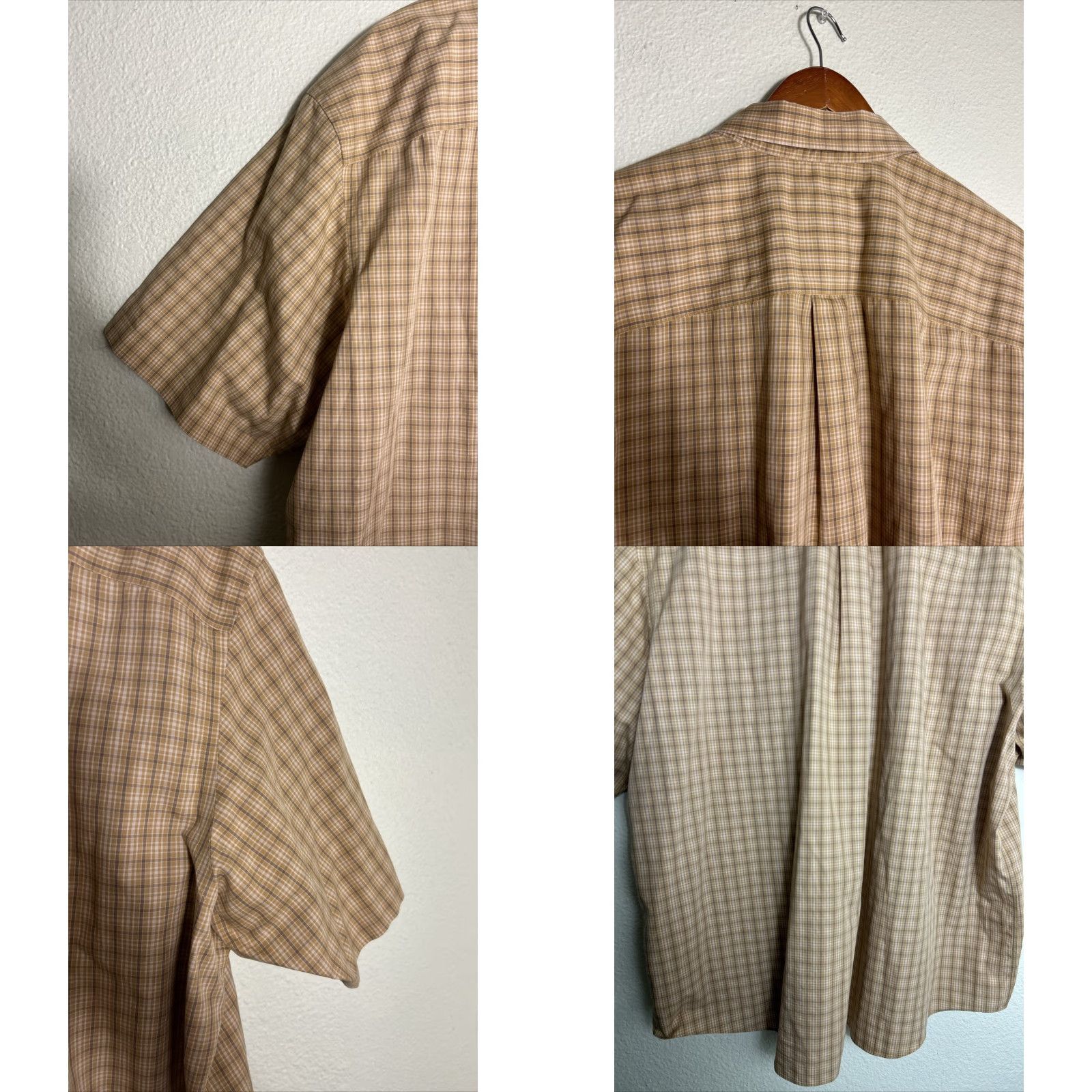 Eddie Bauer Eddie Bauer Shirt Men 3XL Plaid Short Sleeve 100% Cotton Work Casual Beige Size US XXL / EU 58 / 5 - 9 Thumbnail