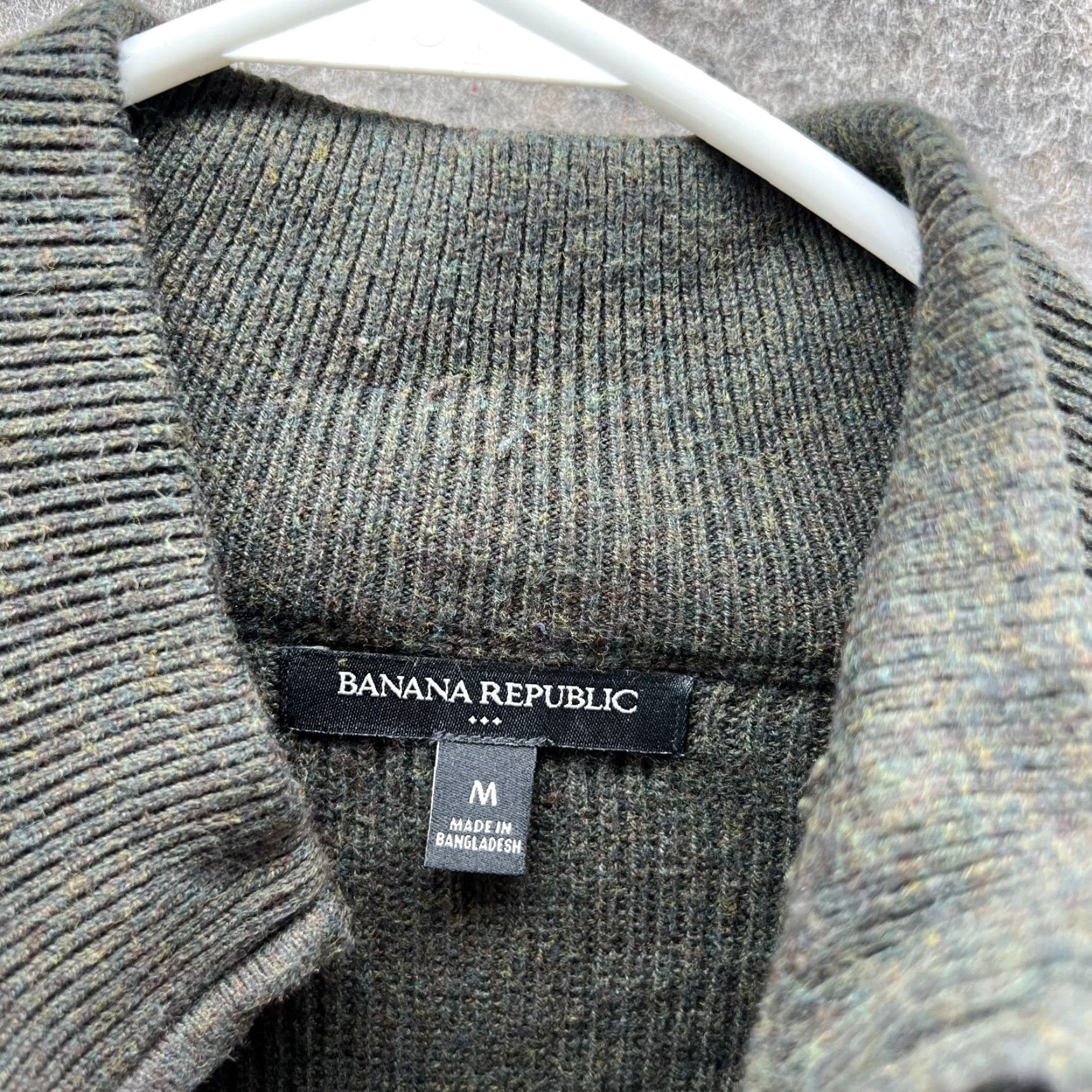 Banana Republic VINTAGE Banana Republic Sweater Mens Medium Olive Green 1/4 Zip Pullover Fleece Size US M / EU 48-50 / 2 - 4 Thumbnail