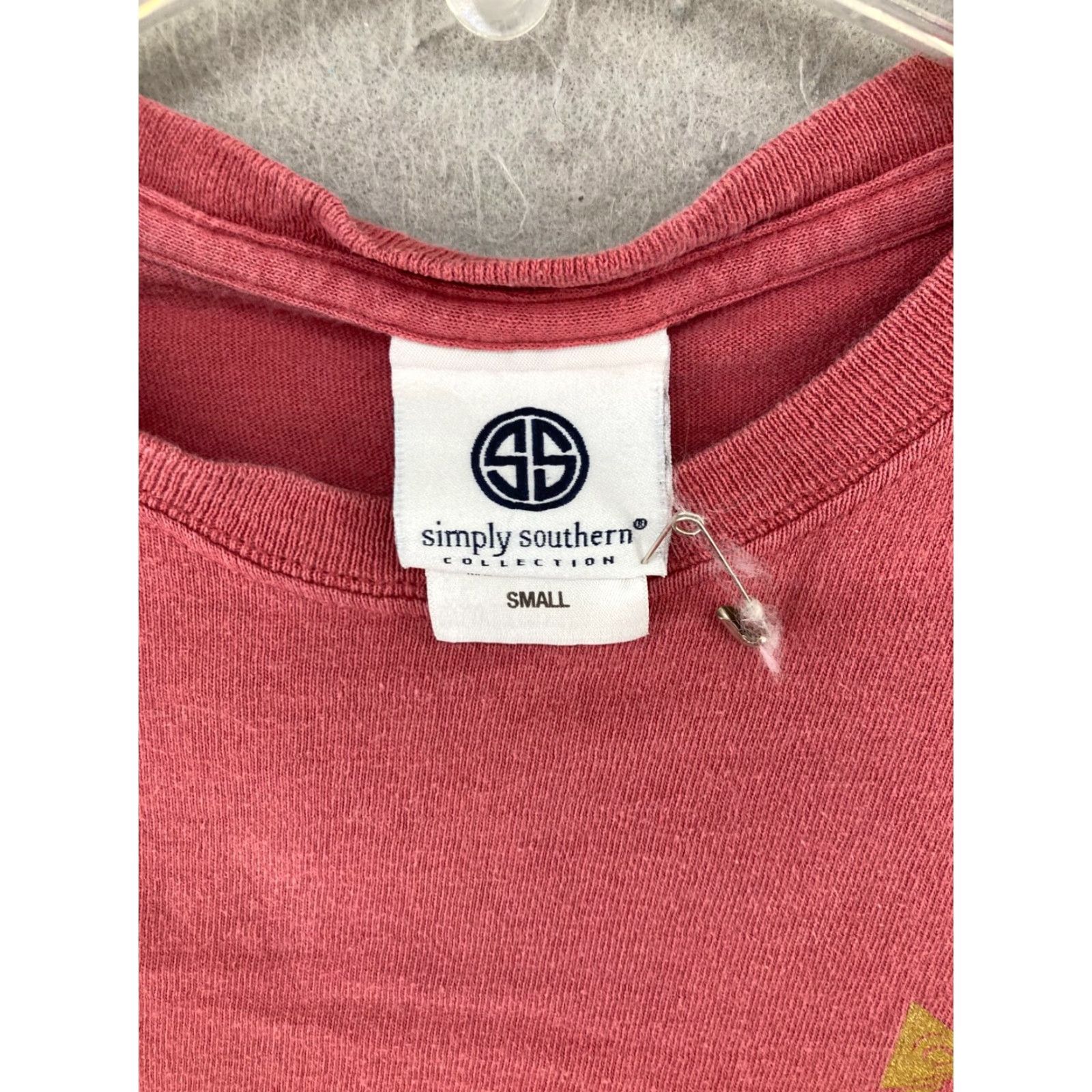 Vintage Simply Southern TShirt Womens Small Pink Floral Feather Faith Crew Neck Short Sleeve Casual Cotton Jersey Size S / US 4 / IT 40 - 6 Thumbnail