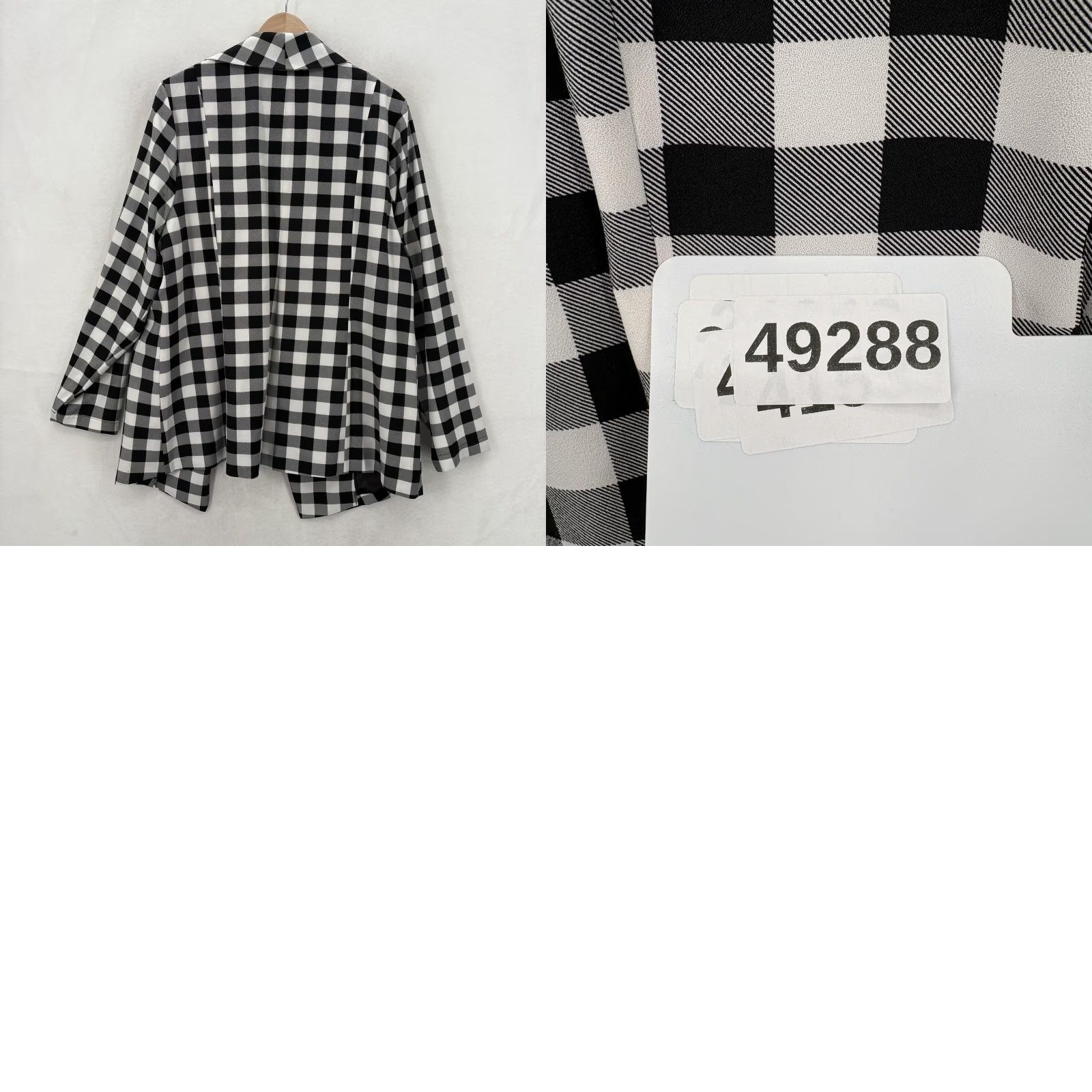 Torrid Torrid Blazer Womens 2X Black White Retro Gingham Shawl Collar Crepe Flaw Size XXL / US 16-18 / IT 52-54 - 10 Thumbnail
