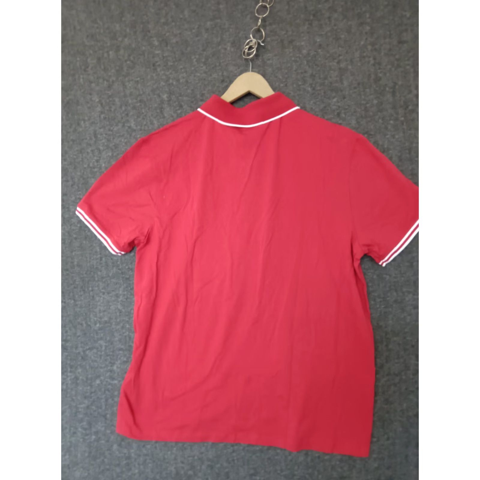 Guess GUESS Polo Shirt Short Sleeve Mens XL 1/4 Zip Collared Red T-Shirt Polo Casual Golf Walking Logo Regular 44 Chest 44 in Solid Blended Fabric Size US XL / EU 56 / 4 - 2 Thumbnail