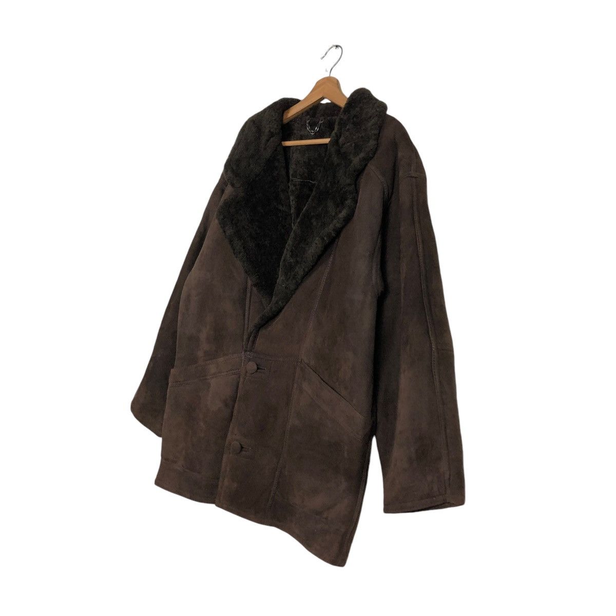 Vintage 🔥VINTAGE SHEARLING LEATHER JACKET FUR BLANKET ITALY TEODEM Size US L / EU 52-54 / 3 - 4 Thumbnail
