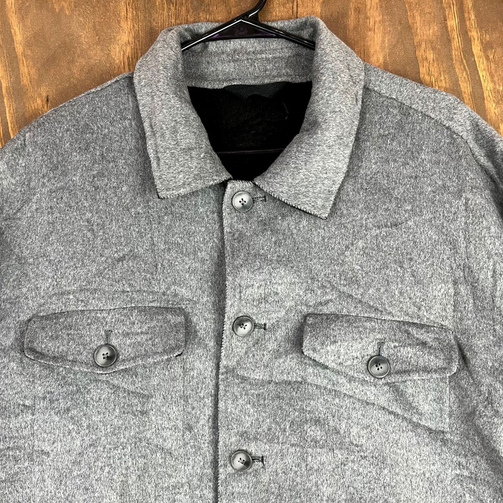 Banana Republic Banana Republic Mens Coat Black Gray Reversible Overcoat Wool Workwear Soft XL Overcoat Wool Black Gray Reversible Workwear Mens Coat XL Mens Size US XL / EU 56 / 4 - 3 Thumbnail