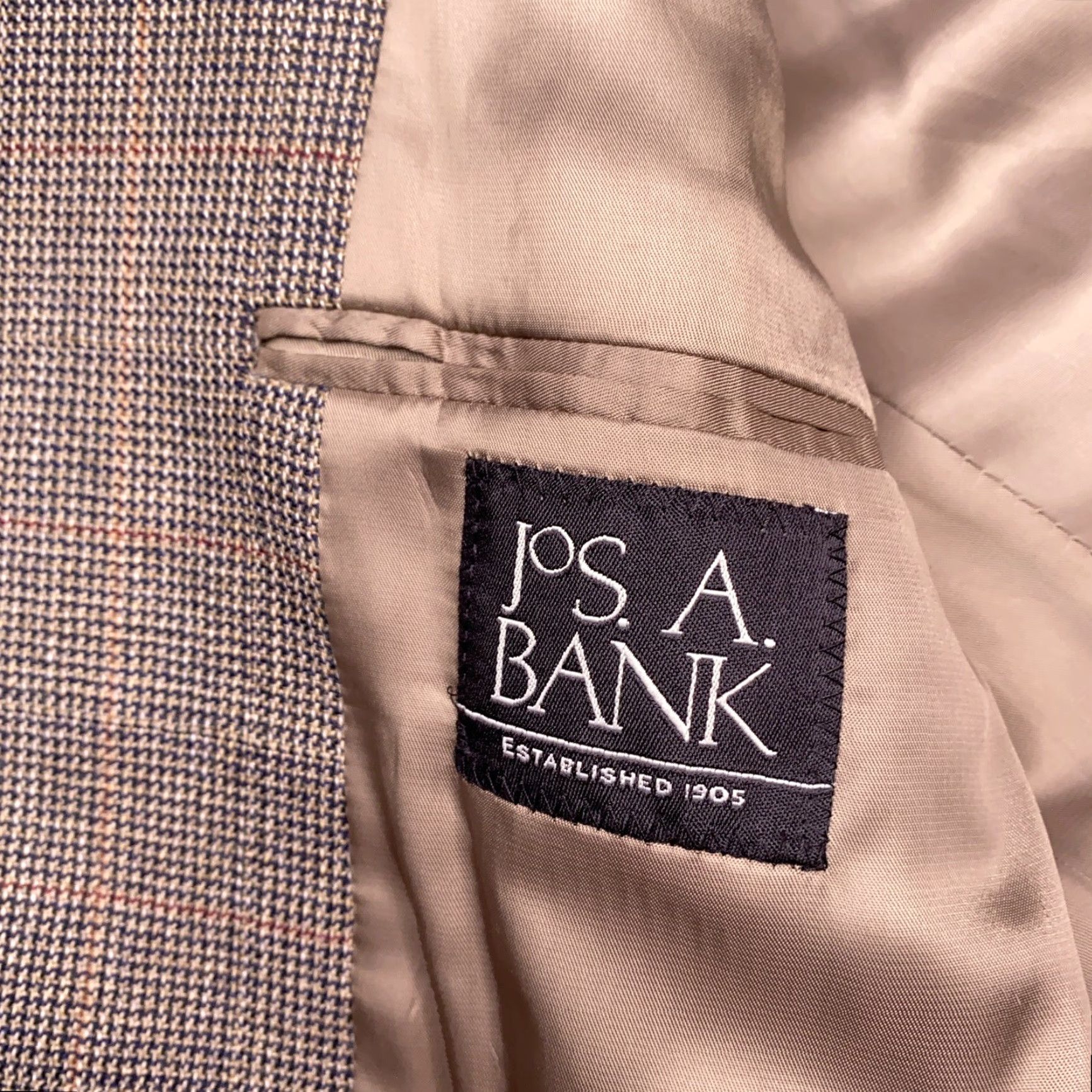 Jos. A. Bank Jos. A. Bank Tweed Blazer 44L Brown Wool Plaid Sport Coat Men Regular Blazer Coat Notch Lapel Four-Button Inner Pockets Dry Clean Only Vintage No 0 Size 44R - 4 Thumbnail