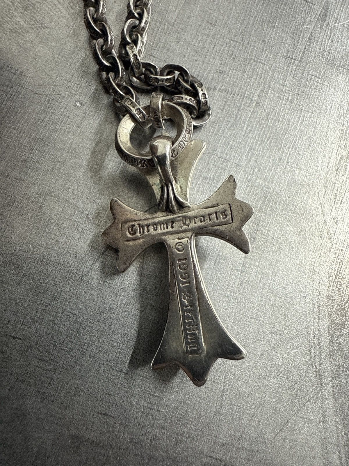 Chrome Hearts CHROME HEARTS SILVER SMALL CROSS PENDANT W PAPER CHAIN Size ONE SIZE - 8 Thumbnail