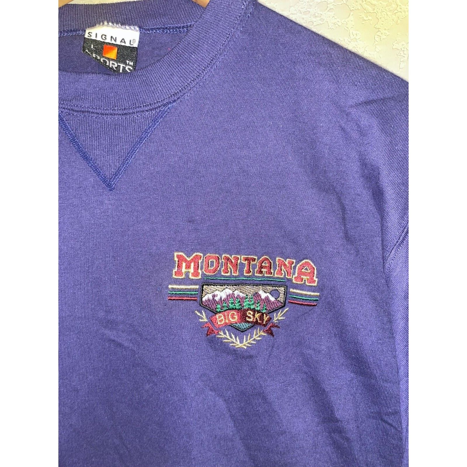 Signal Sport Vintage Montana Big Sky Long Sleeve Shirt Blue Tee VTG 90s L Size US L / EU 52-54 / 3 - 2 Thumbnail