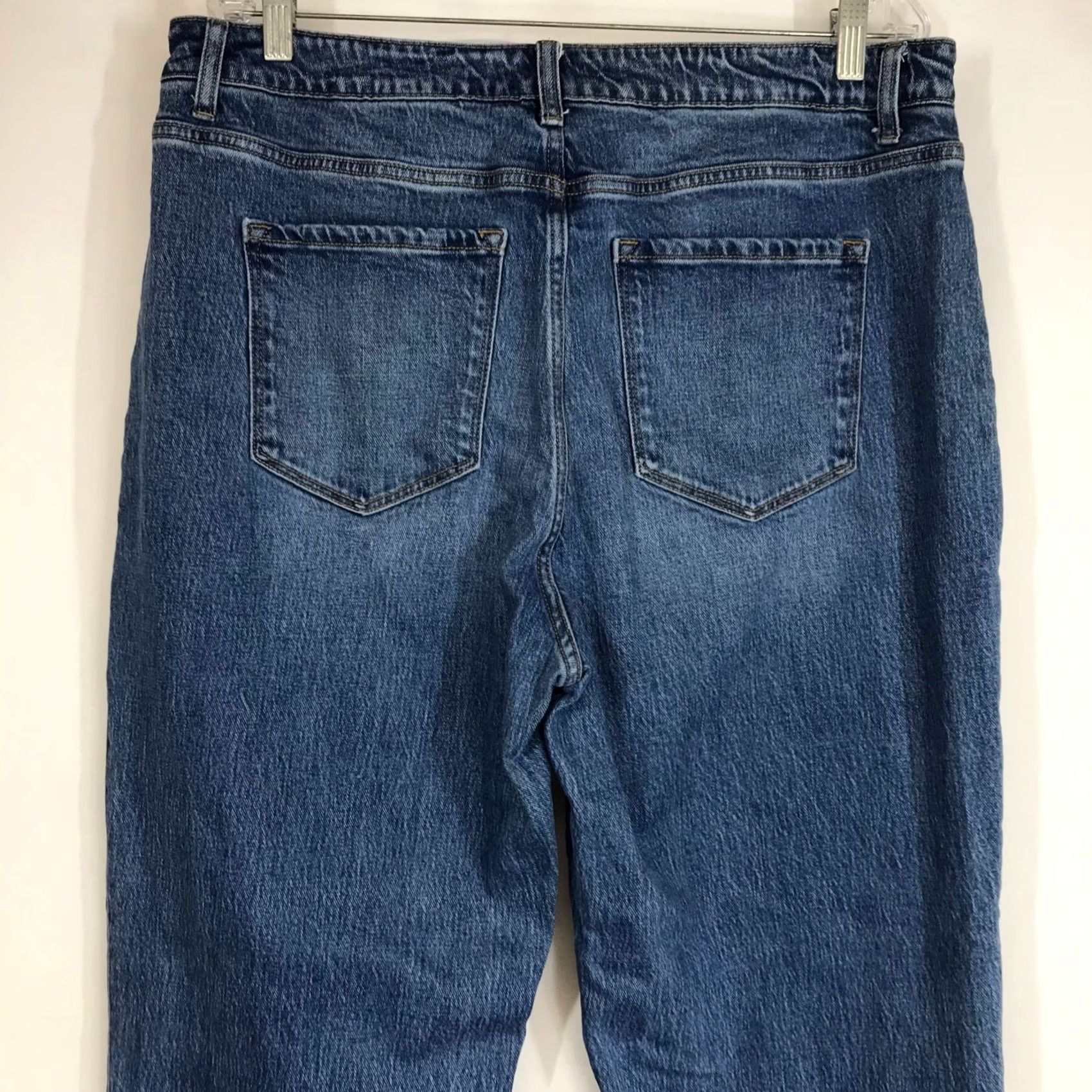 Vintage Flying Monkey High Rise Straight Jeans Medium Wash Women Size 13 Denim Cotton Blend Spandex 5-Pocket Button Zip N/A Size 34" / US 12 / IT 48 - 5 Thumbnail