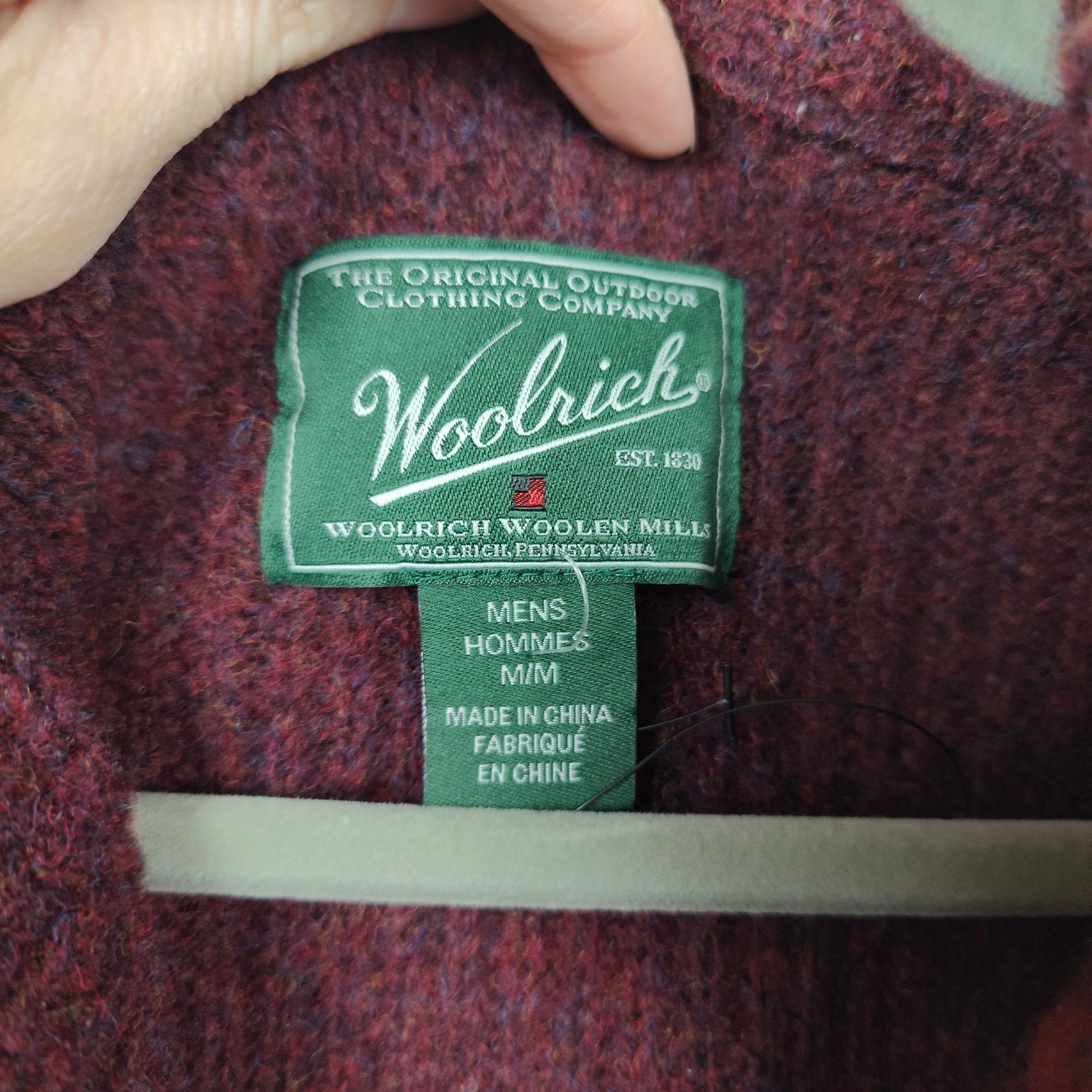 Woolrich Woolen Mills Woolrich Knit Henley Sweater Mens Medium Dark Red Thick Knit Size US M / EU 48-50 / 2 - 5 Thumbnail