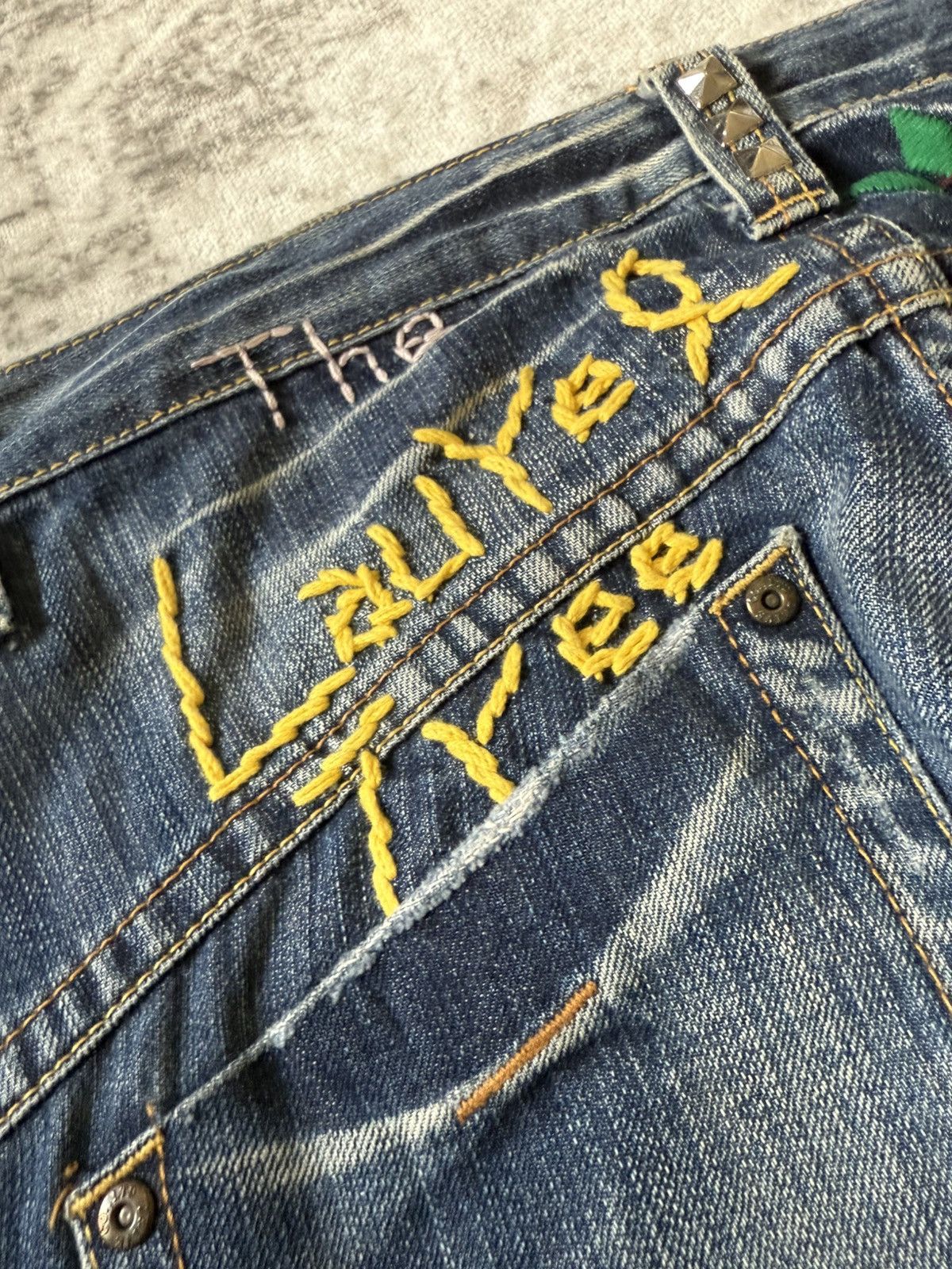 Japanese Brand Drive Jeans Japan Studded Embellishe Wide Leg Flared Jeans Size US 29 - 10 Thumbnail