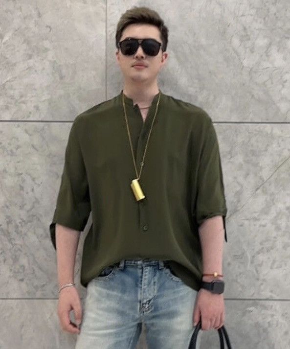 Saint Laurent Paris silk tunic shirt collar size40 in green Size US M / EU 48-50 / 2 - 1 Thumbnail