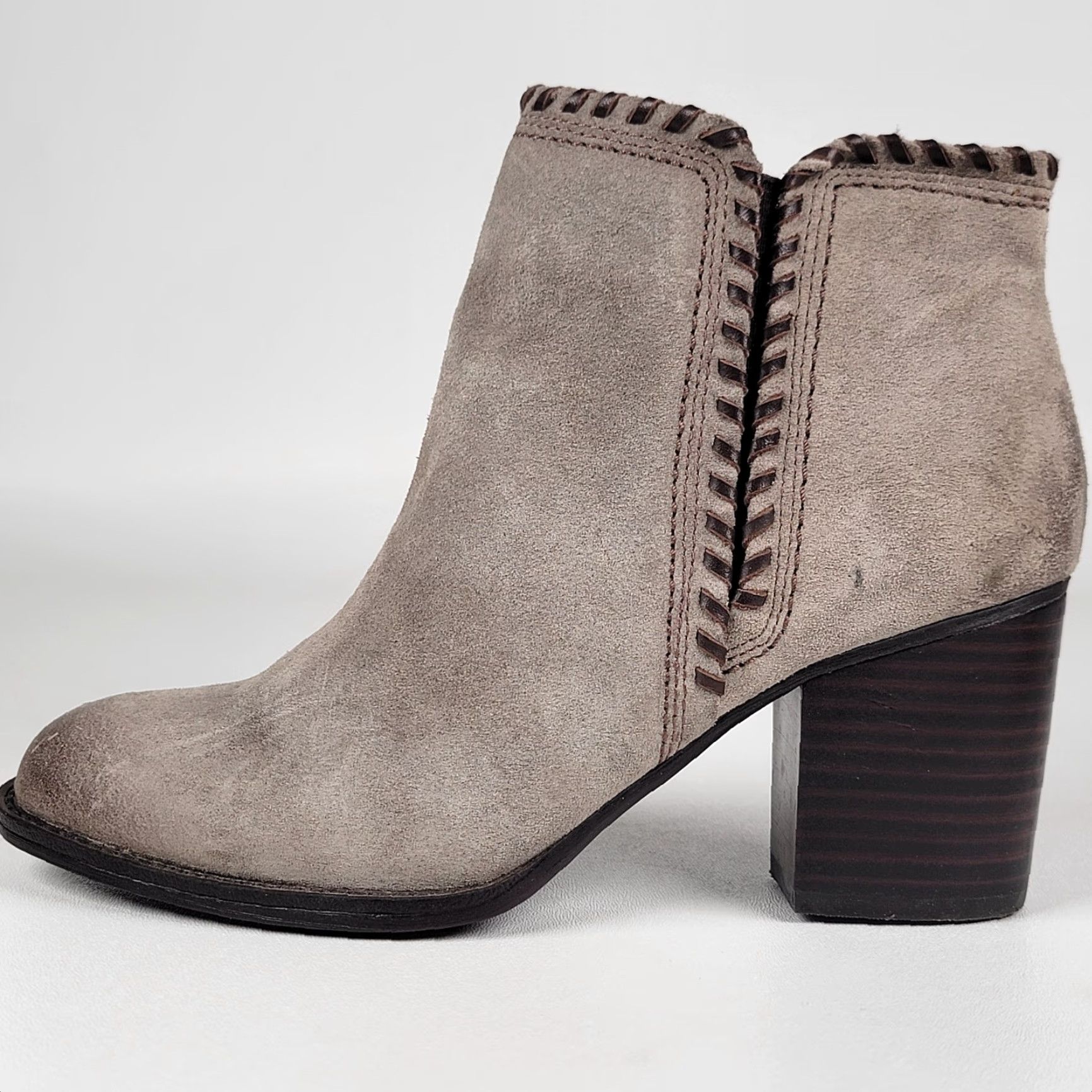 Vintage Sofft Boots Women's Size 6M Taupe Leather Zip Ankle Bootie Brown Leather Round Toe Bootie Size US 6 / IT 36 - 6 Thumbnail