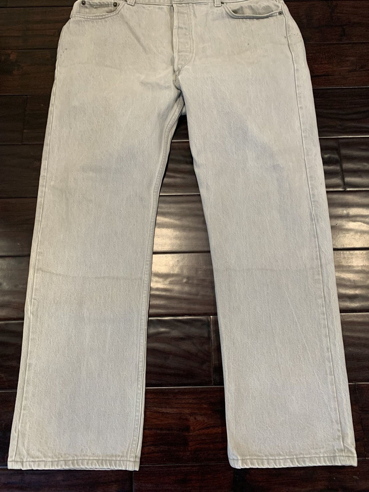 Levi's Vintage Clothing 90s Levis 501 faded grey denim Size US 38 / EU 54 - 2 Thumbnail