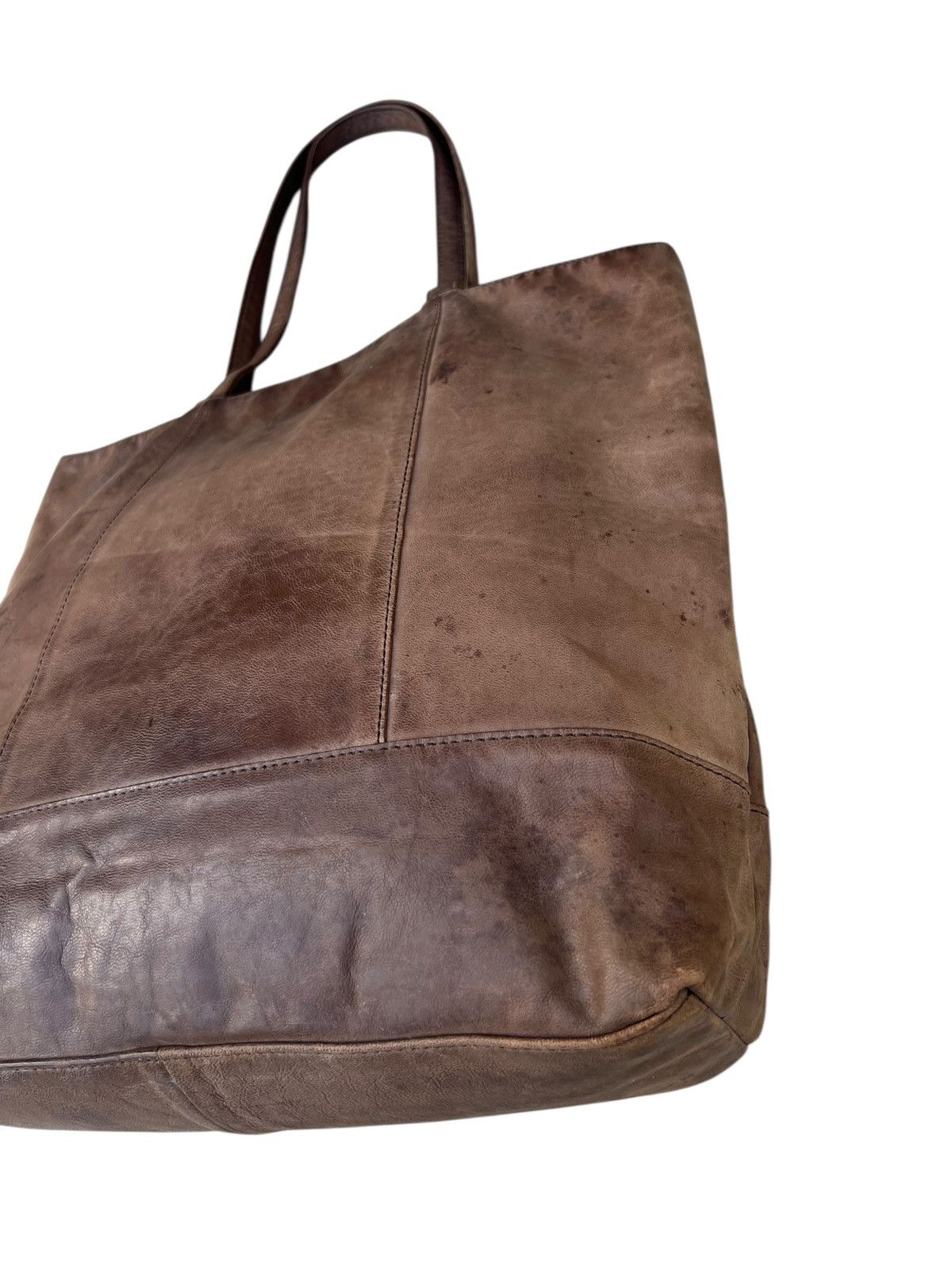 Leather Kissora Japan Faded Patina Leather Tote Bag Size ONE SIZE - 5 Thumbnail