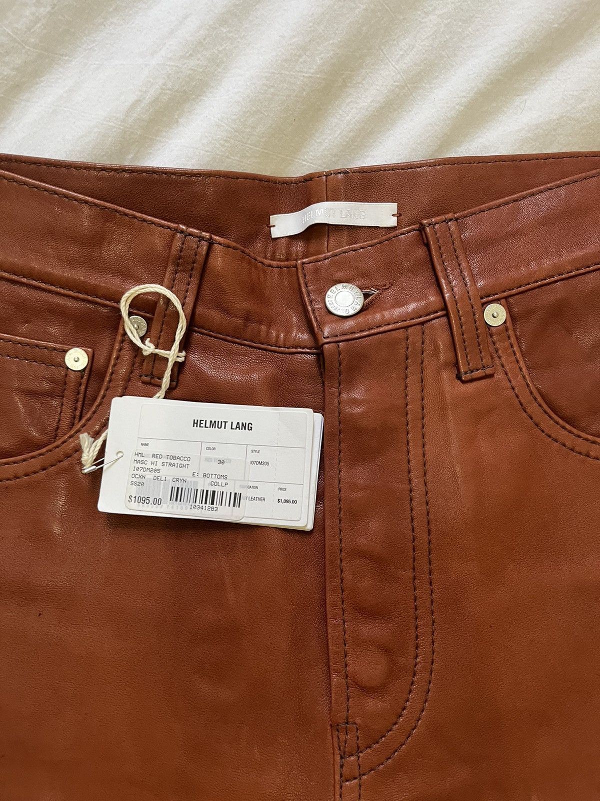 Helmut Lang Masc Hi Straight Leather Pants Size US 30 / EU 46 - 2 Thumbnail