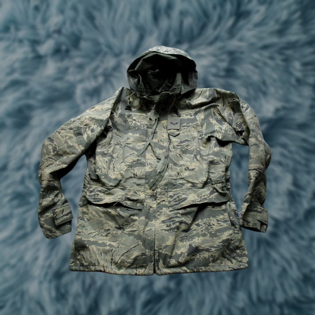 Vintage USAF APECS Parka Jacket Mens Small Short Digital Tiger Stripe Camo Hooded Valley Size US 29 - 1 Thumbnail