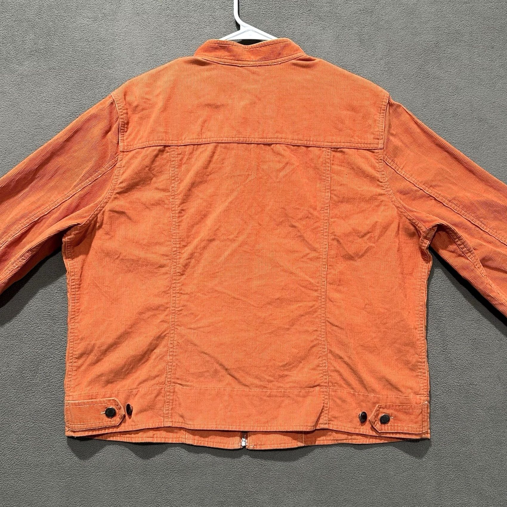 J. Jill J. Jill Jacket Womens XL Orange Corduroy Full Zip Cafe Racer Short EUC Size 40" / US 18 - 2 Thumbnail