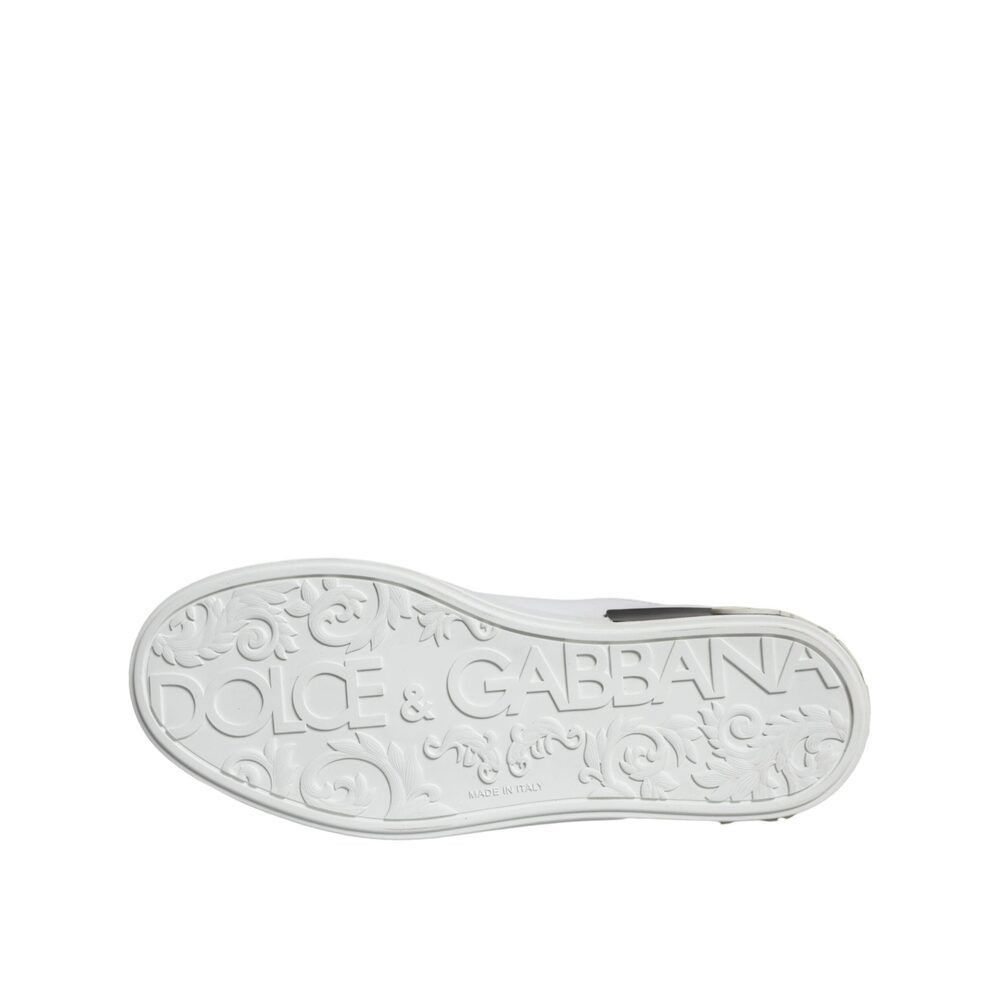 Dolce & Gabbana Dolce & Gabbana Black Leather Logo Portofino Sneaker Shoes Size US 6 / EU 39 - 7 Thumbnail