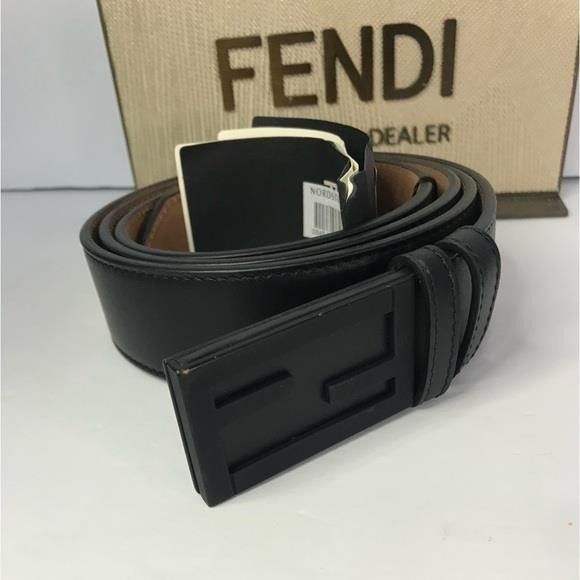 Fendi New Authentic Fendi Baguette FF Logo Buckle Leather Belt","d Size ONE SIZE - 4 Thumbnail