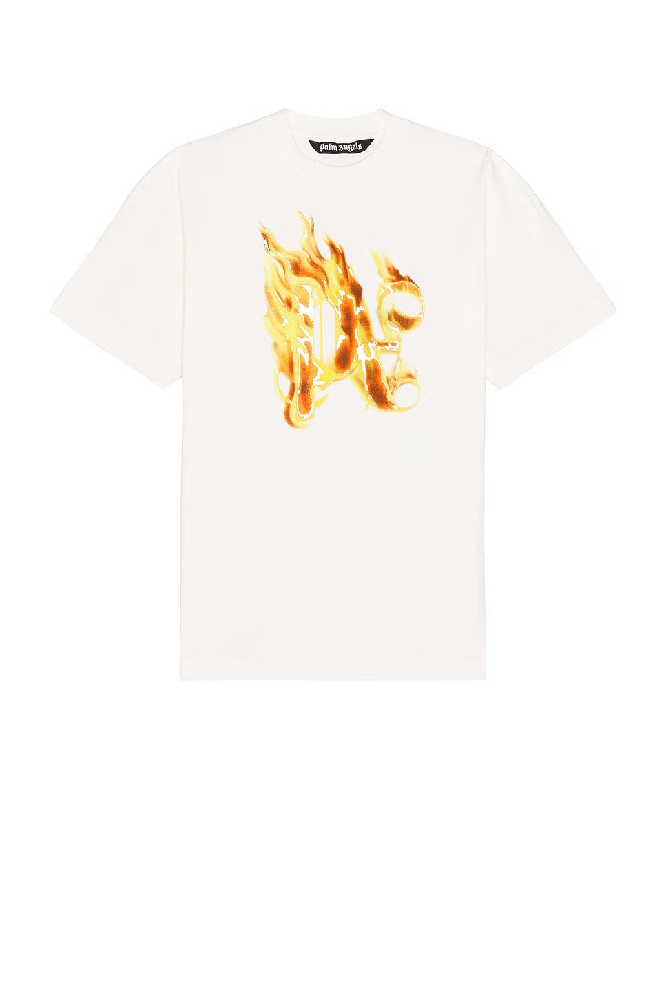 Palm Angels Palm Angels Burning Monogram Tee Off White Gold Flame Size US XL / EU 56 / 4 - 1 Thumbnail