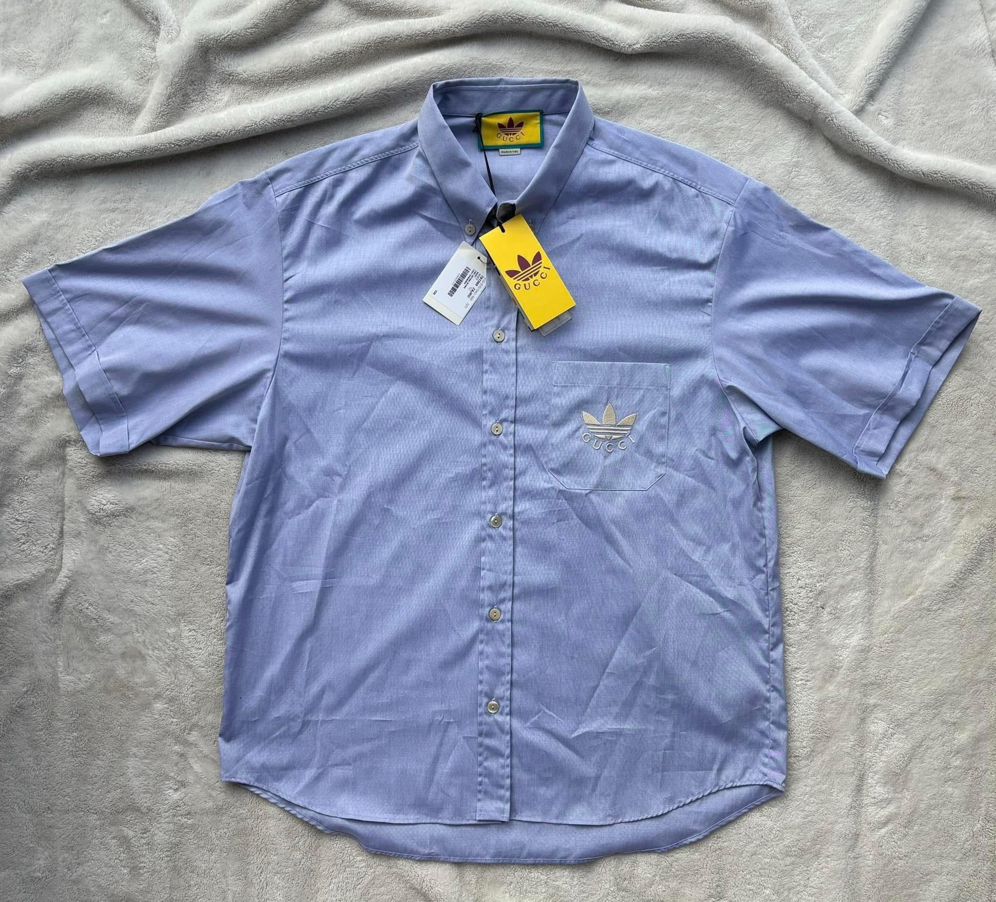 Adidas × Gucci Gucci x Adidas Oxford Short Sleeve Dress Shirt Size US L / EU 52-54 / 3 - 1 Thumbnail