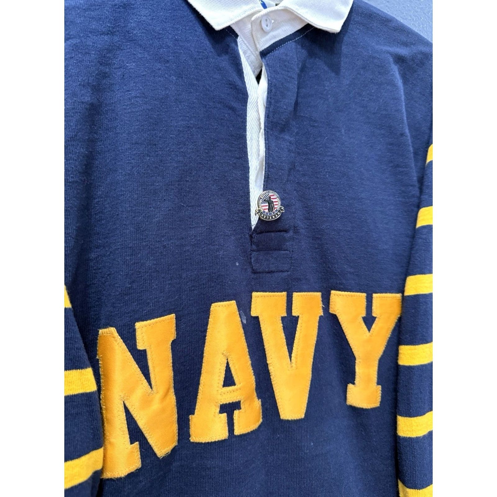 Vintage VINTAGE Varsity Rags Rugby Polo Shirt Men Large 90s Cotton Navy Blue Size US L / EU 52-54 / 3 - 5 Thumbnail