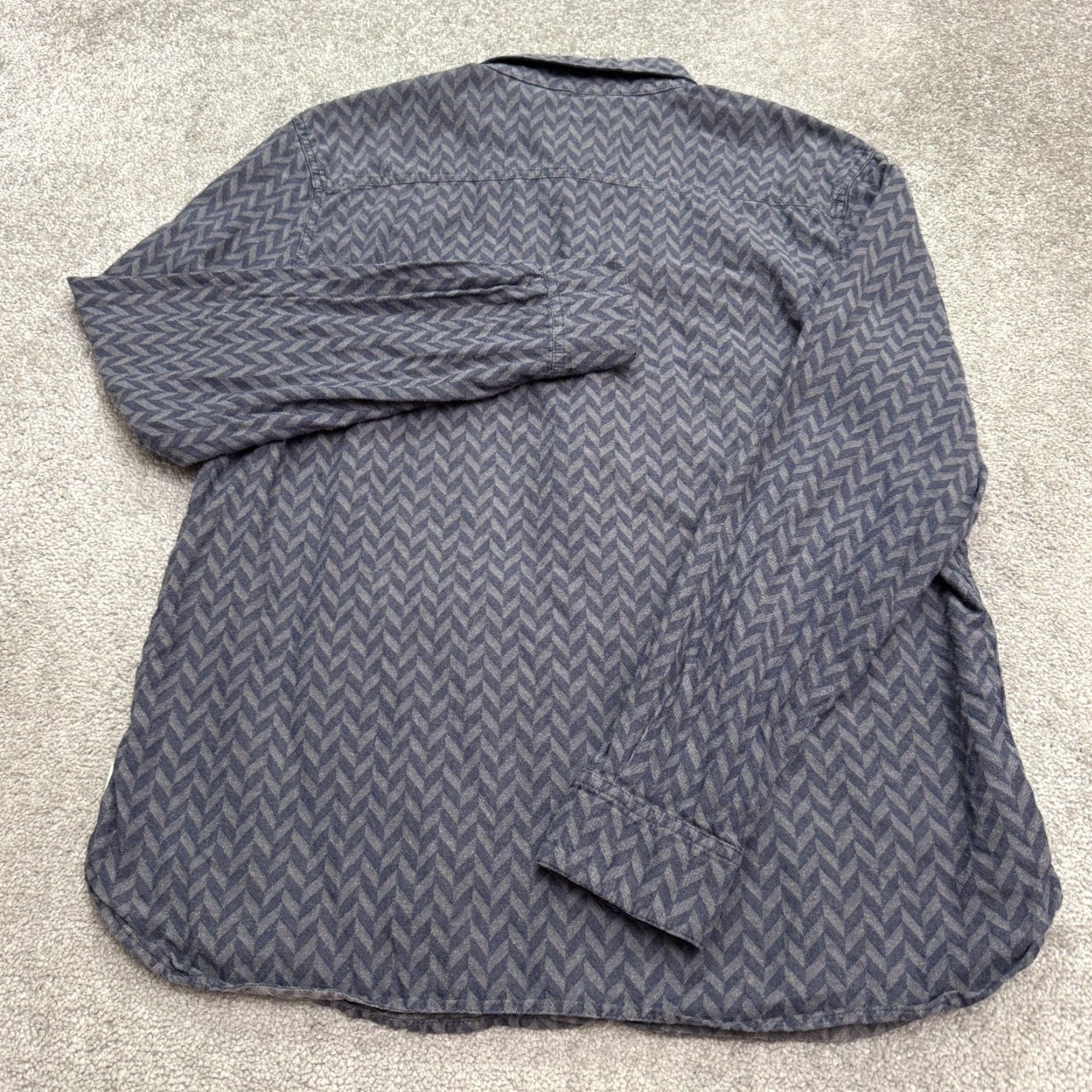 Peregrine Peregrine Shirt Men 2XL Button-Up Geometric Navy Blue Cotton Workwear Casual Classic Modern Vintage: No Size US XXL / EU 58 / 5 - 2 Thumbnail