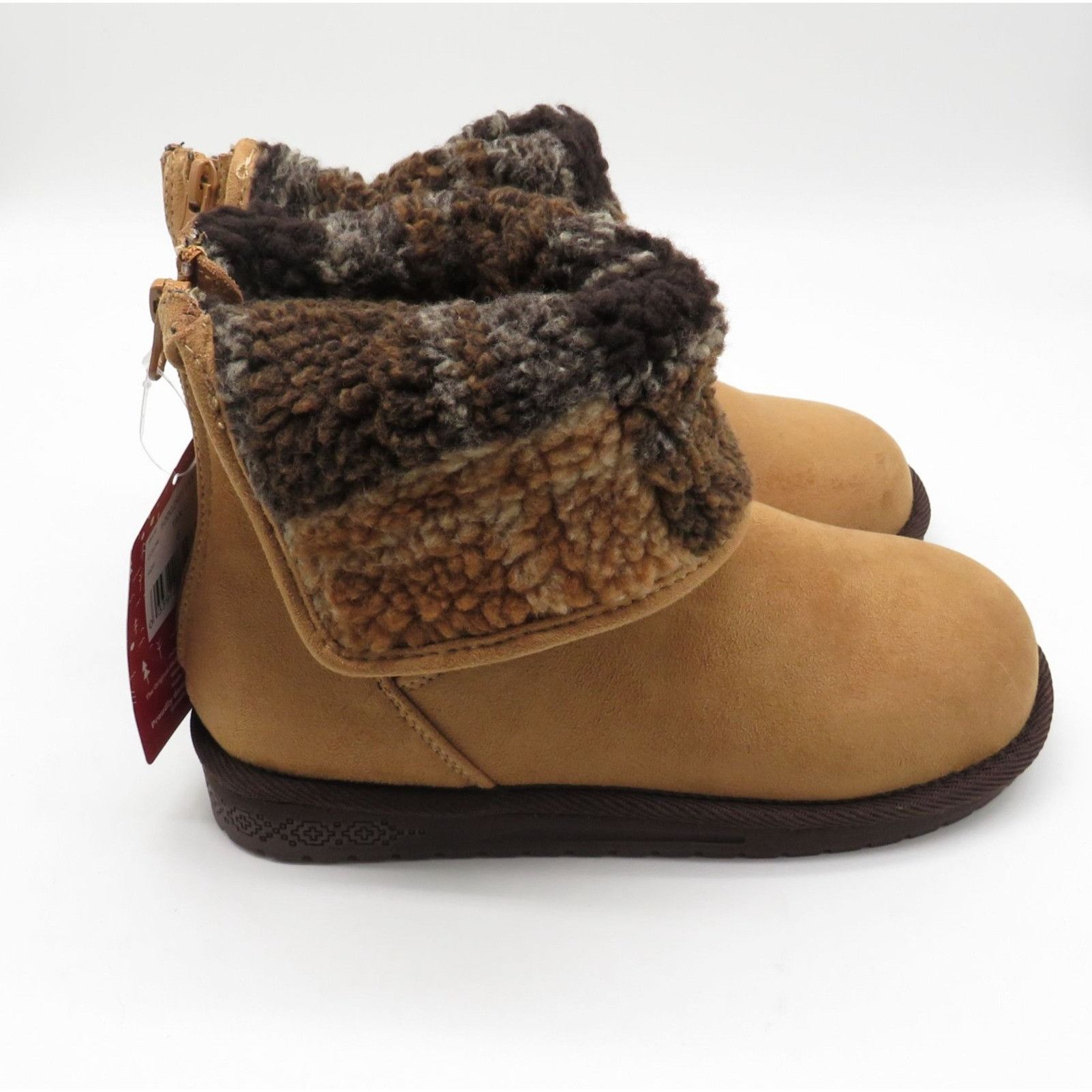 Other Muk Luks Women's Essentials Tan Suede Faux Fur Ankle Boots S Size US 6 / IT 36 - 1 Thumbnail