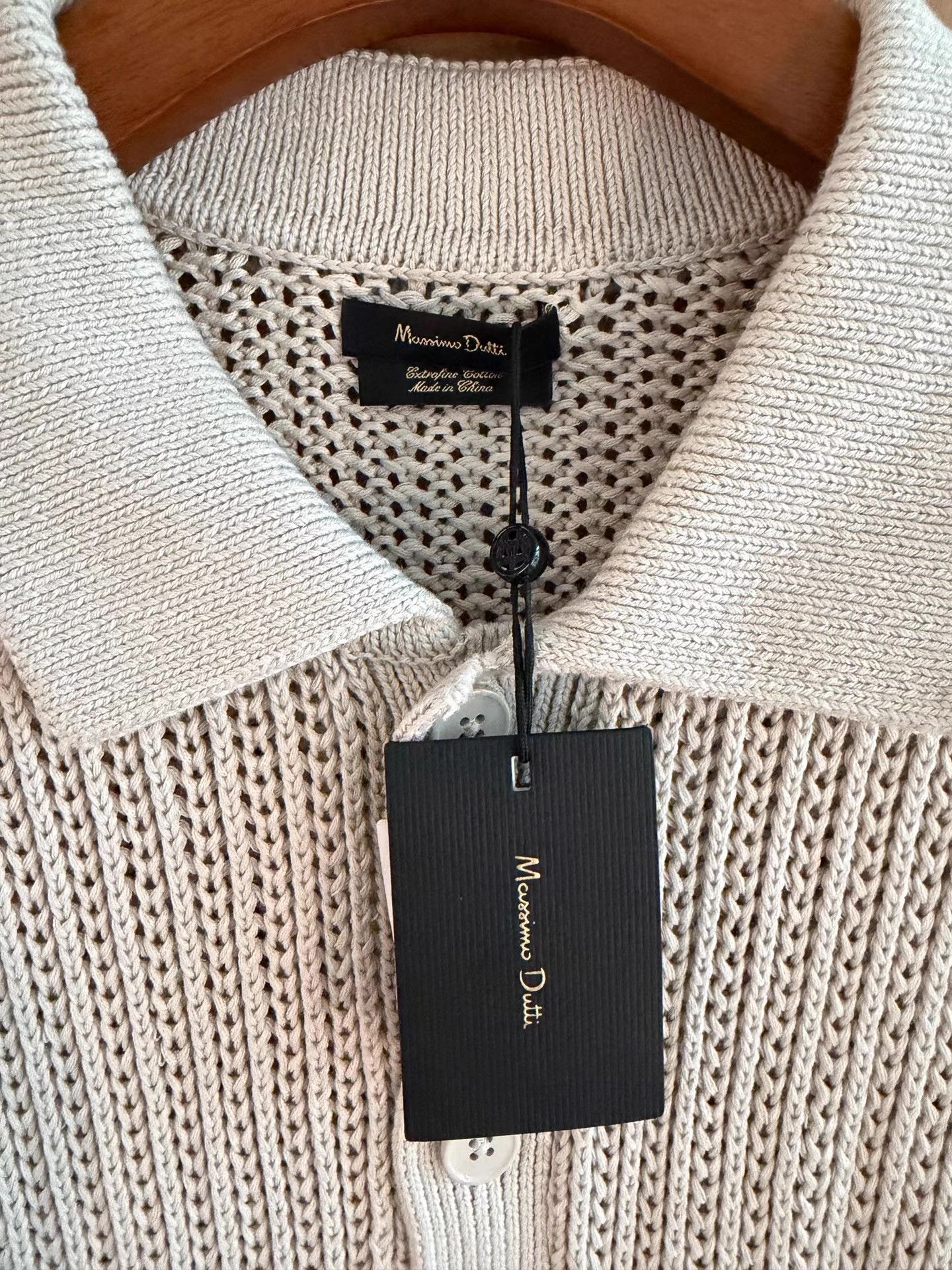 Massimo Dutti Massimo Dutti Beige Knit Cardigan Q16 Size US L / EU 52-54 / 3 - 3 Thumbnail