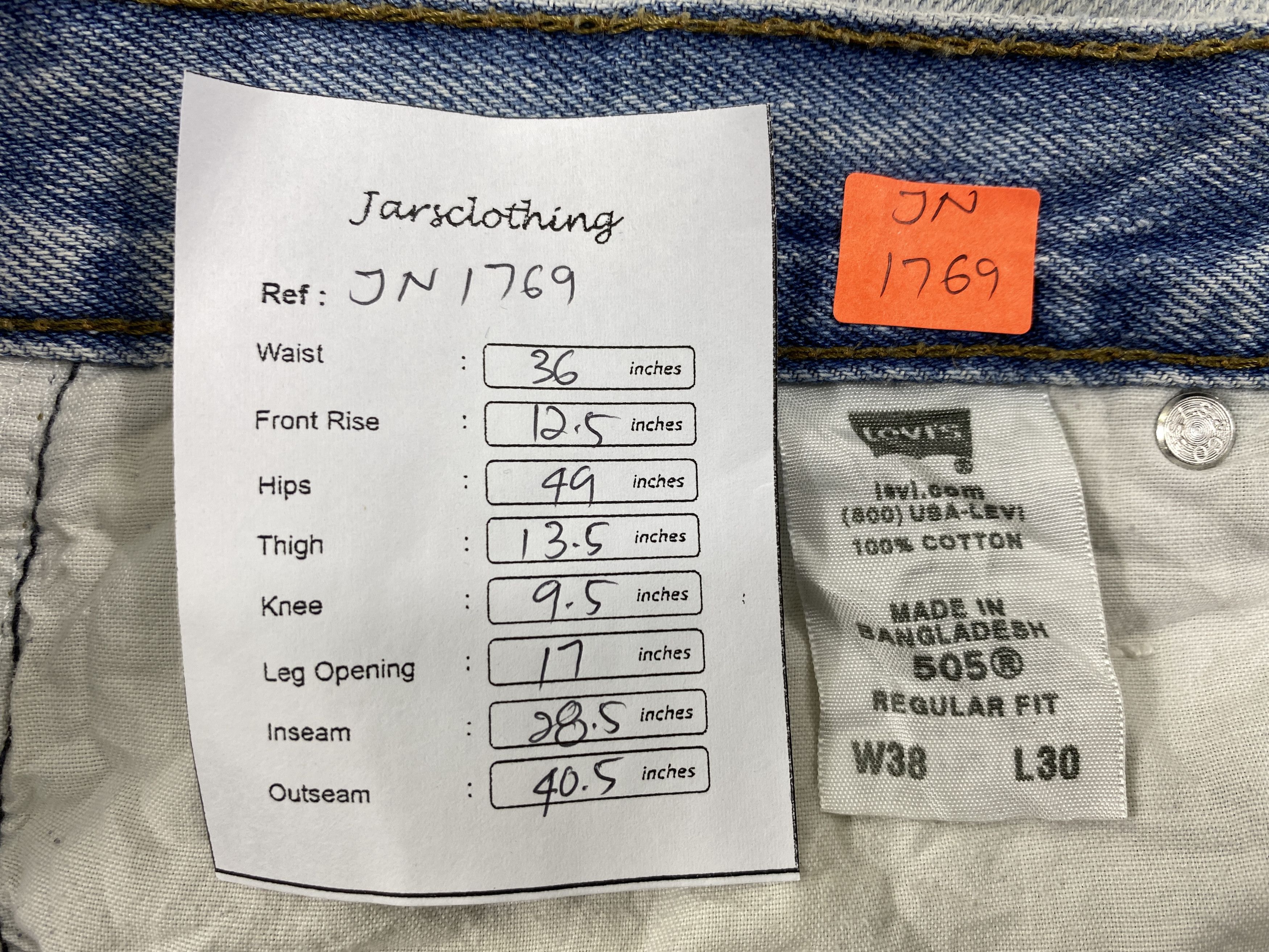 Levi's Light Blue Wash Vintage Levi's 505 36x28.5 Denim -JN1769 Size US 36 / EU 52 - 8 Thumbnail