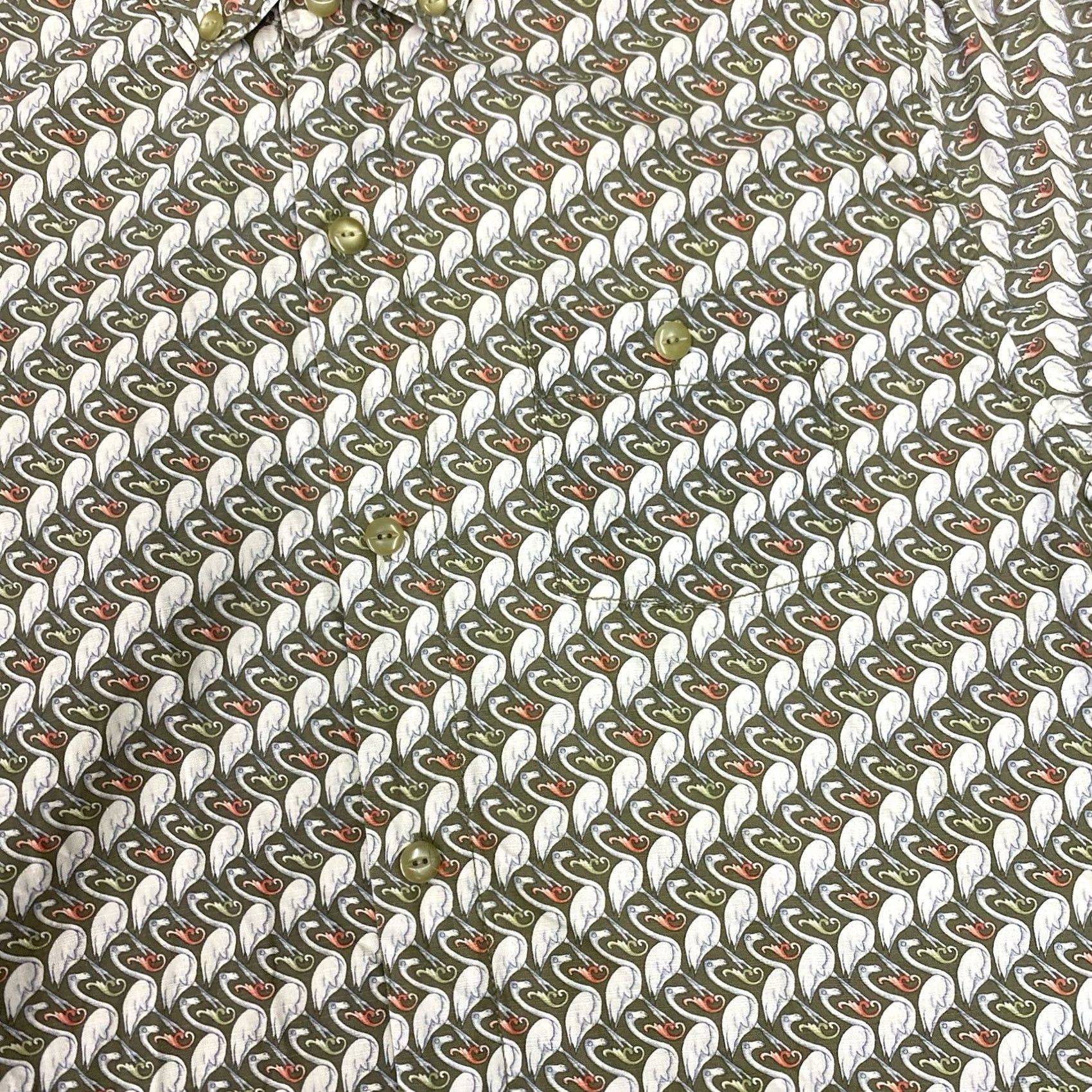 Tommy Bahama Tommy Bahama Shirt Mens M Green Flamingo Print Silk Island Modern Fit Button Up Size US M / EU 48-50 / 2 - 2 Thumbnail