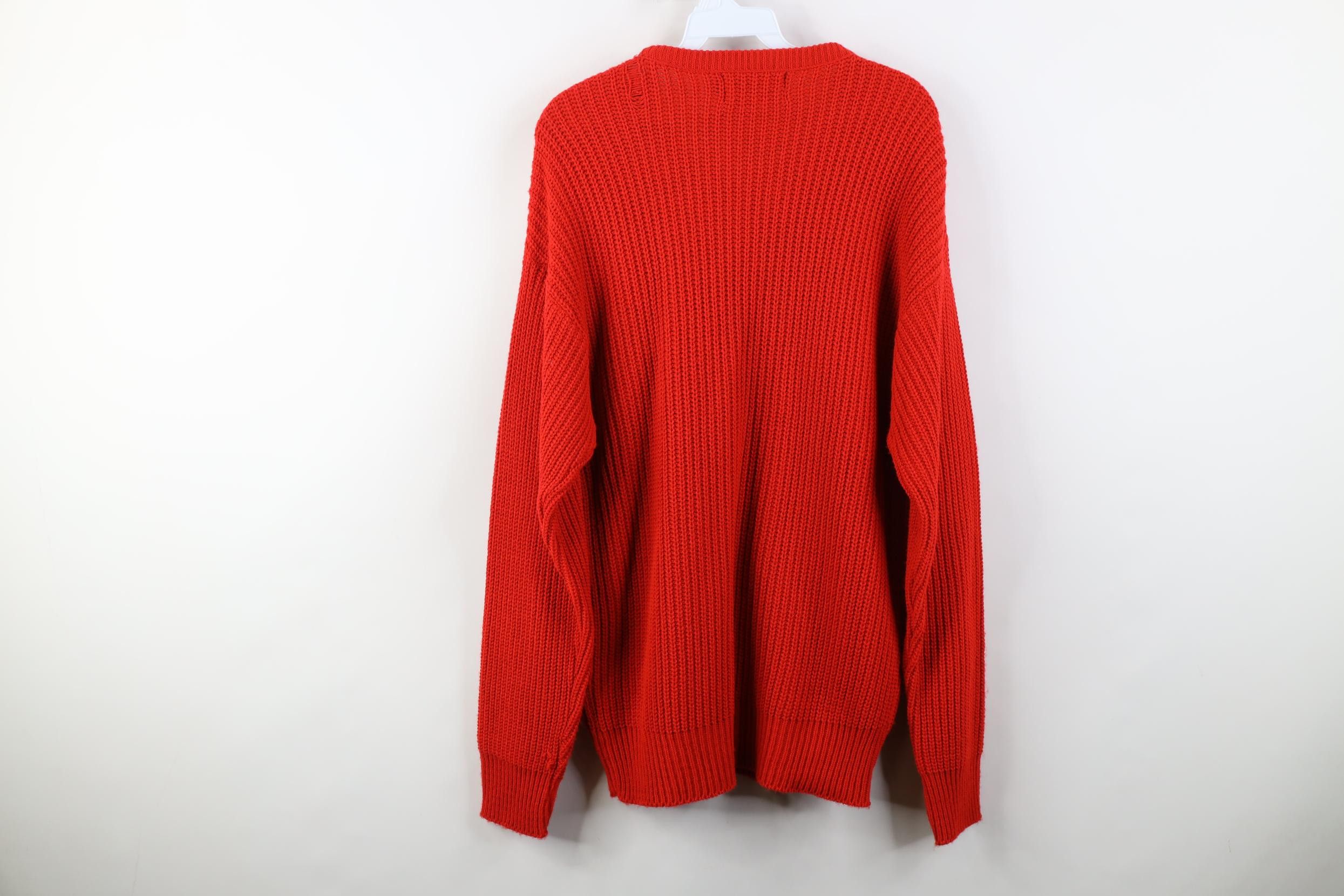 Vintage Vintage 70s 80s Streetwear Ribbed Knit Sweater Red USA Size US L / EU 52-54 / 3 - 9 Thumbnail