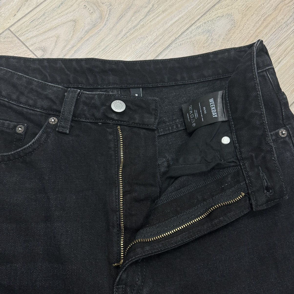 Other Rare Weekday Rowe Extra High Straight Black Denim Jeans Size US 30 / EU 46 - 12 Thumbnail