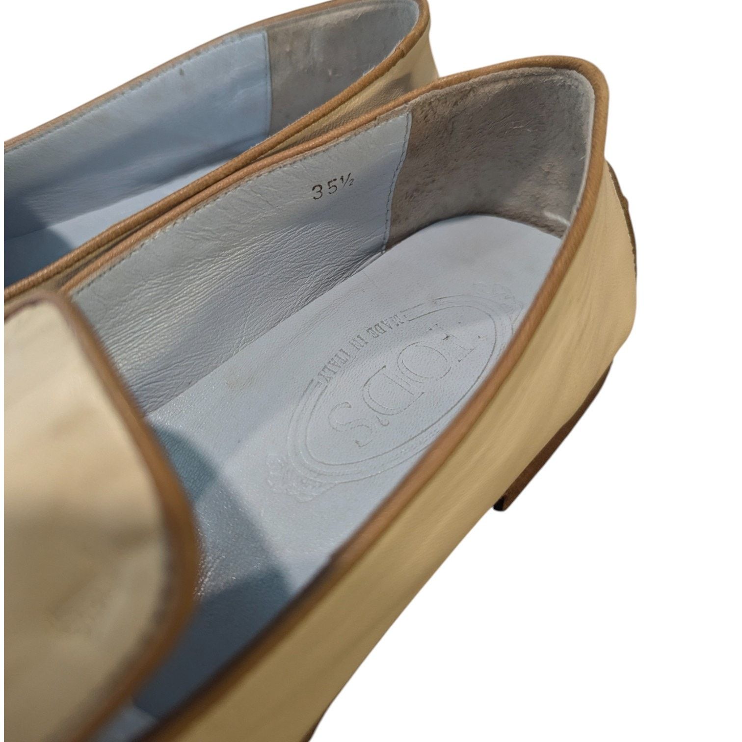 Tod's TOD'S Italian Cream Tan Tassled Leather Driving Loafers Size US 5.5 / IT 35.5 - 9 Thumbnail