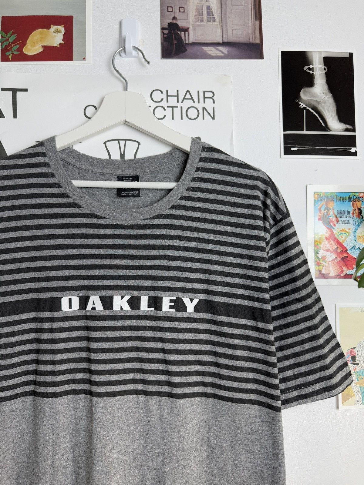 Oakley × Vintage Vintage 90s Oakley center logo striped t-shirt tee XL gorp Size US XL / EU 56 / 4 - 4 Thumbnail