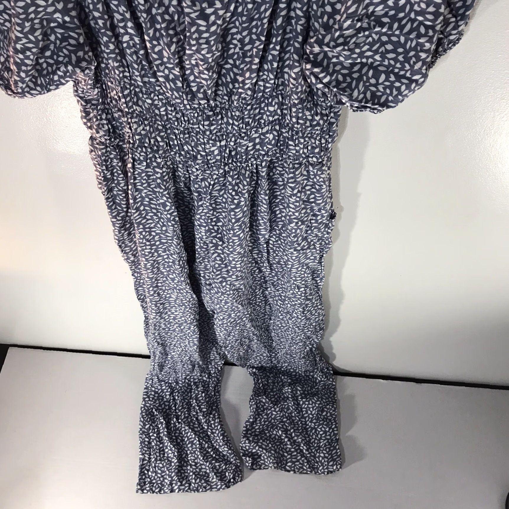 Vintage SINCERELY JULES Scoop Neck Ruffle Romper Womens Size M Blu/Wht Comfort Casual Size 32" / US 10 / IT 46 - 5 Thumbnail