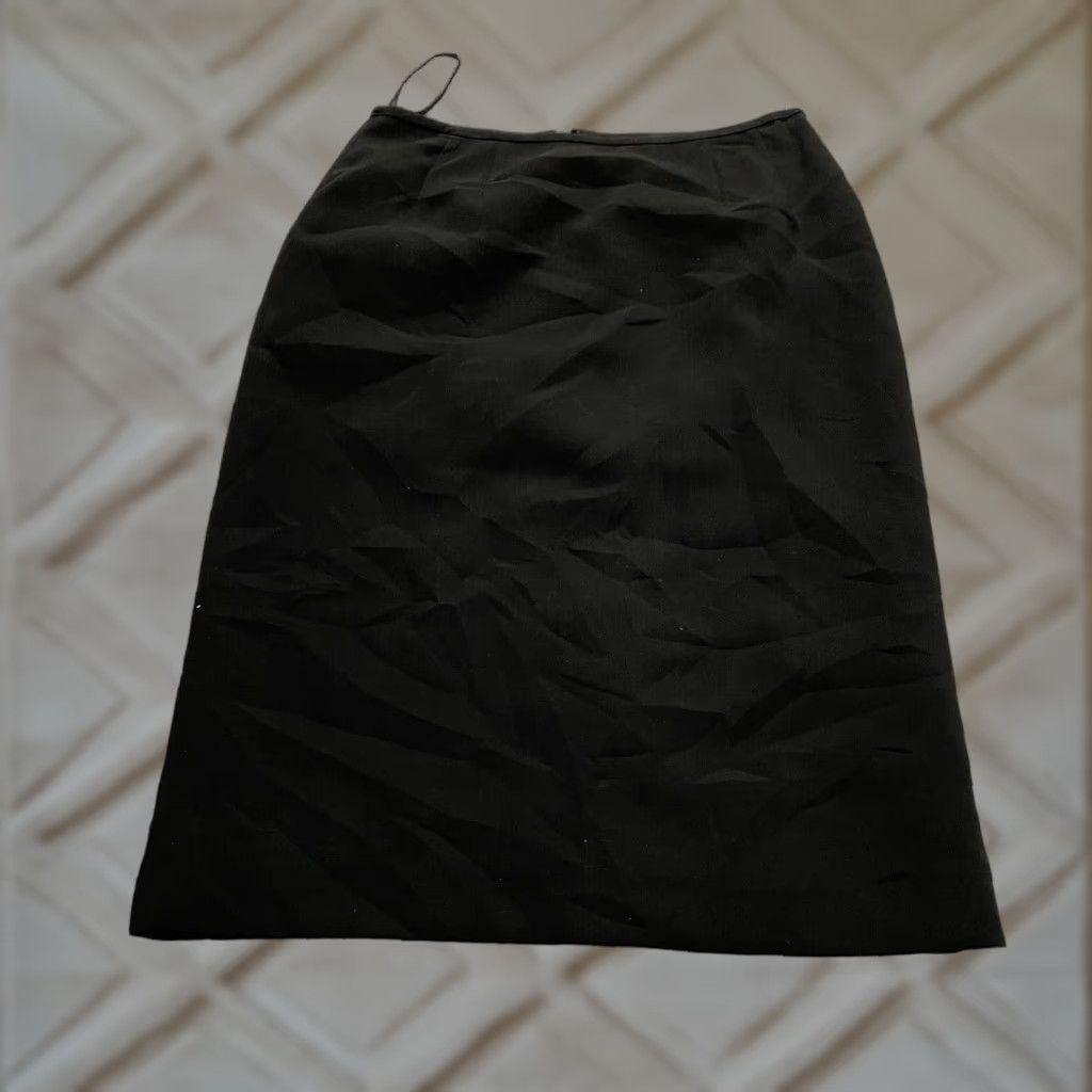 Vintage Rena Rowan Skirt Pencil Straight Midi Women 6 Black Solid Back Zip Workwear Womens Size 28" / US 6 / IT 42 - 1 Thumbnail