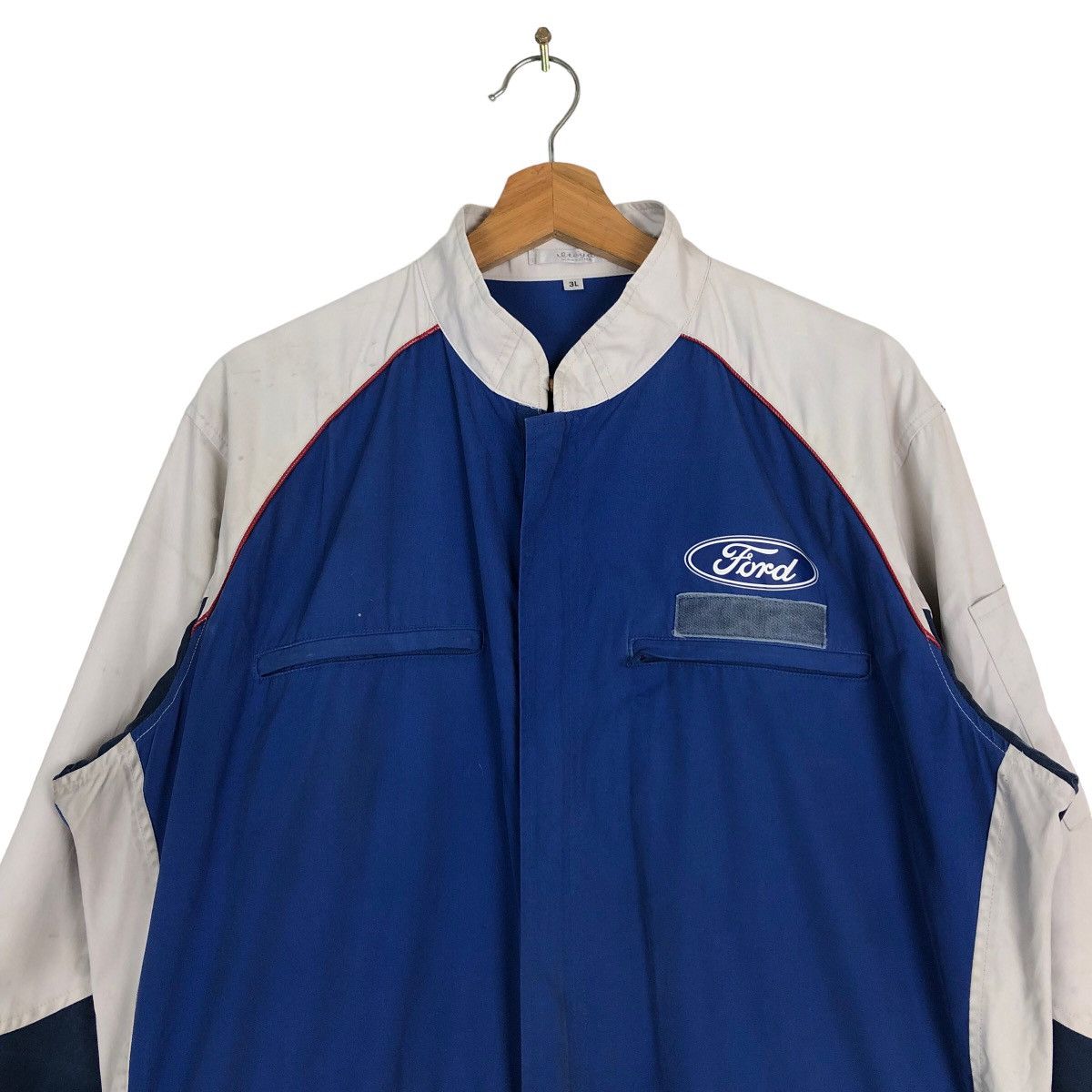 Japanese Brand VINTAGE OVERALL WORK RACING FORD BIG LOGO RACING WEAR Size US 44 / EU 60 - 2 Thumbnail