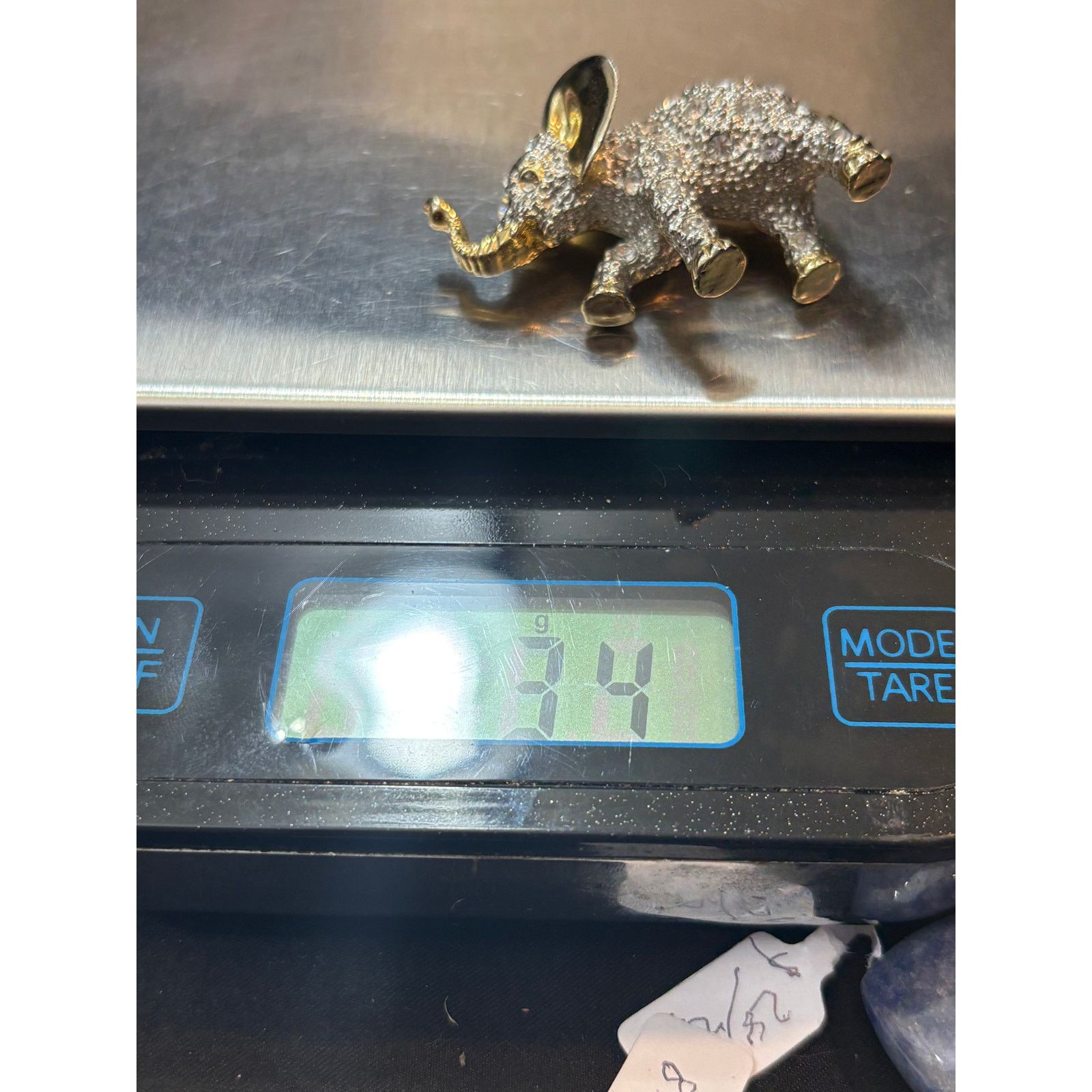 Other Vintage Rhinestone Elephant Brooch Gold Tone Unsigned Size ONE SIZE - 7 Thumbnail