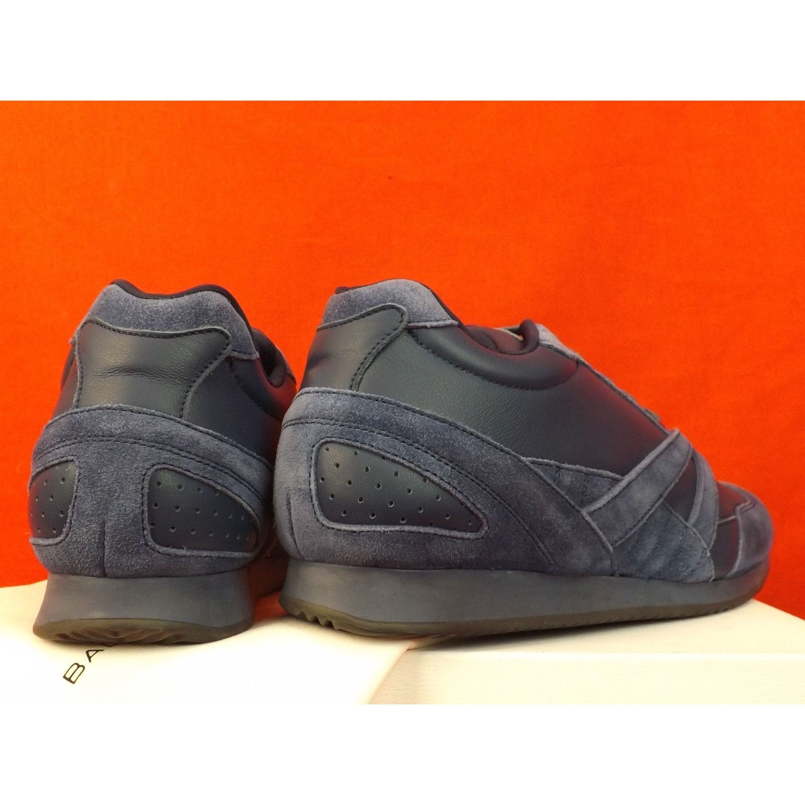 Balenciaga BALENCIAGA BLUE LEATHER SUEDE LOGO SNEAKERS TRAINERS 40 $495 Size US 10 / IT 40 - 10 Thumbnail