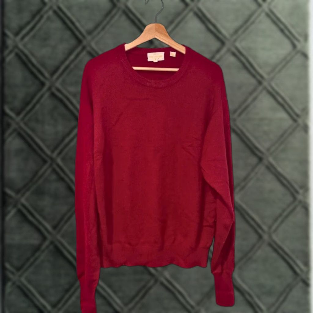 Vintage VINTAGE 100% Cashmere 2-Ply Knit Pullover Sweater Red Size L Classic Pullover Crew Neck Long Sleeve Unbranded Men Size US L / EU 52-54 / 3 - 1 Thumbnail