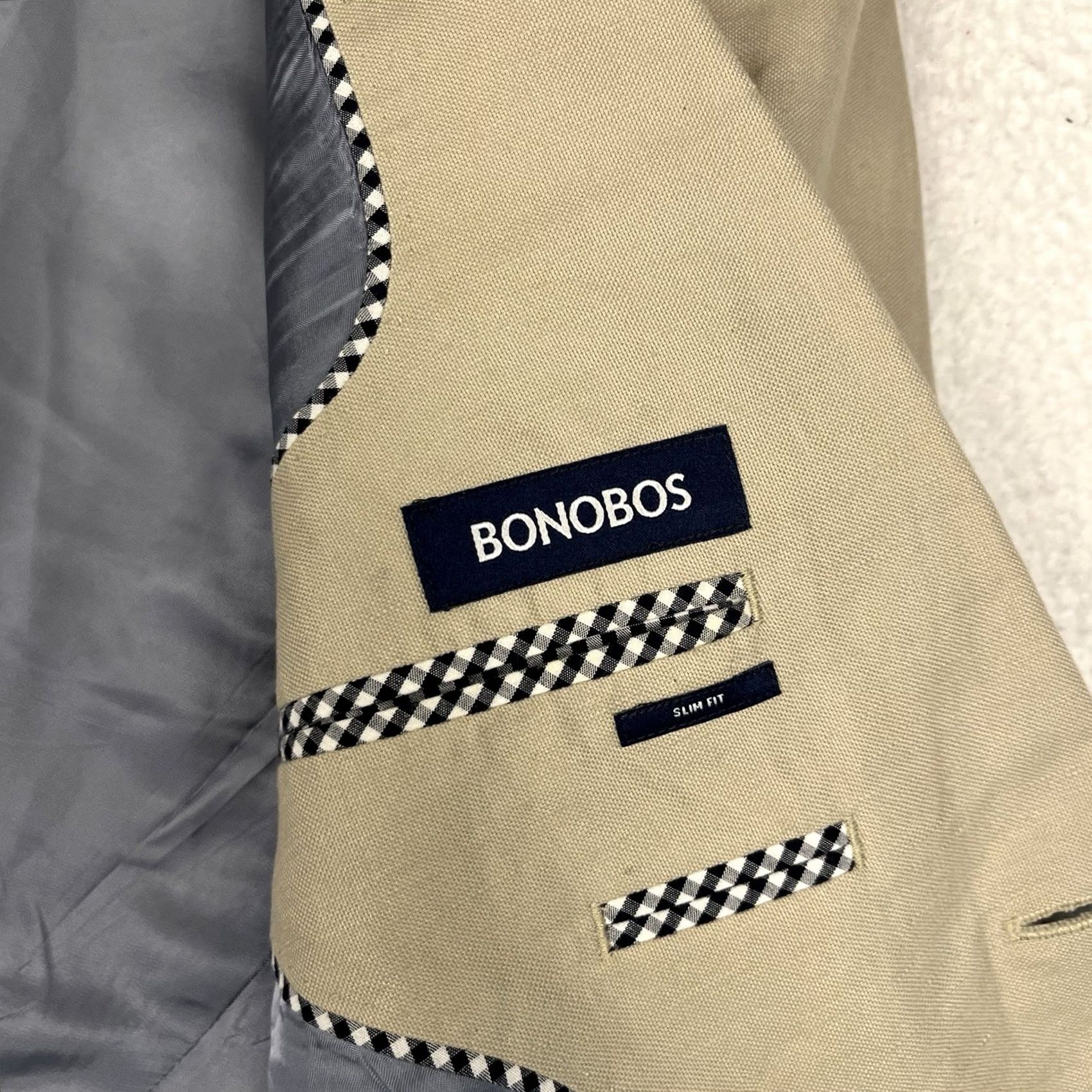 Bonobos Bonobos Blazer Jacket Mens 40S Cream Linen Cotton Baird McNutt Classic Size 40R - 2 Thumbnail