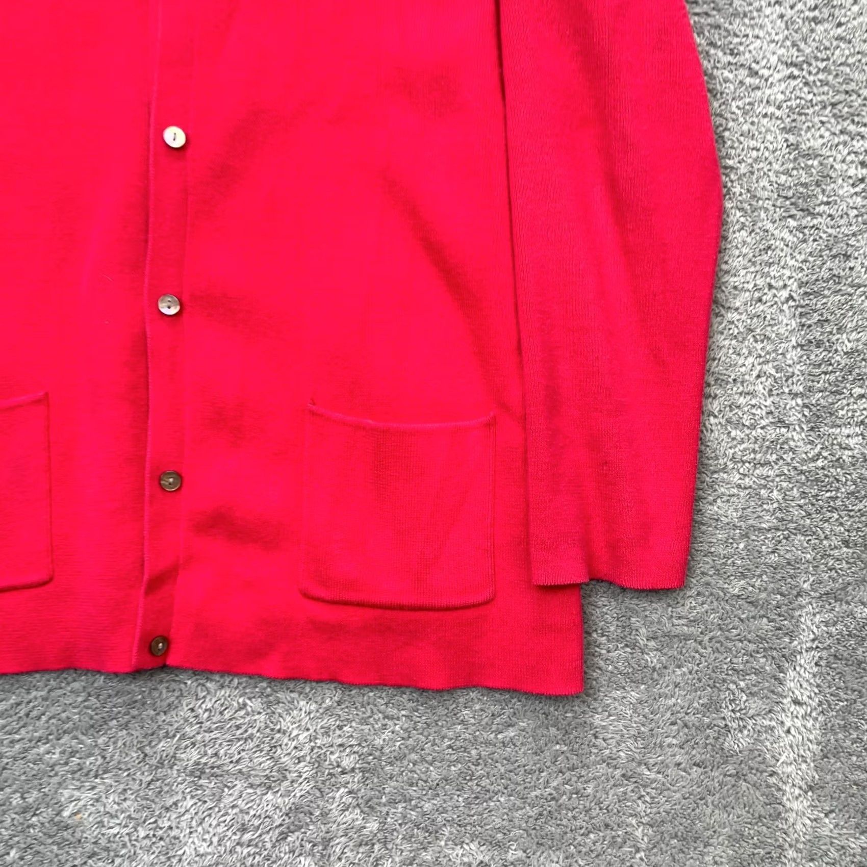 Lands' End VINTAGE Lands' End Sweater Cardigan Womens Medium Red Tight-Knit Button Front V-Neck Winter Casual Comfort Men’s? Size M / US 6-8 / IT 42-44 - 5 Thumbnail