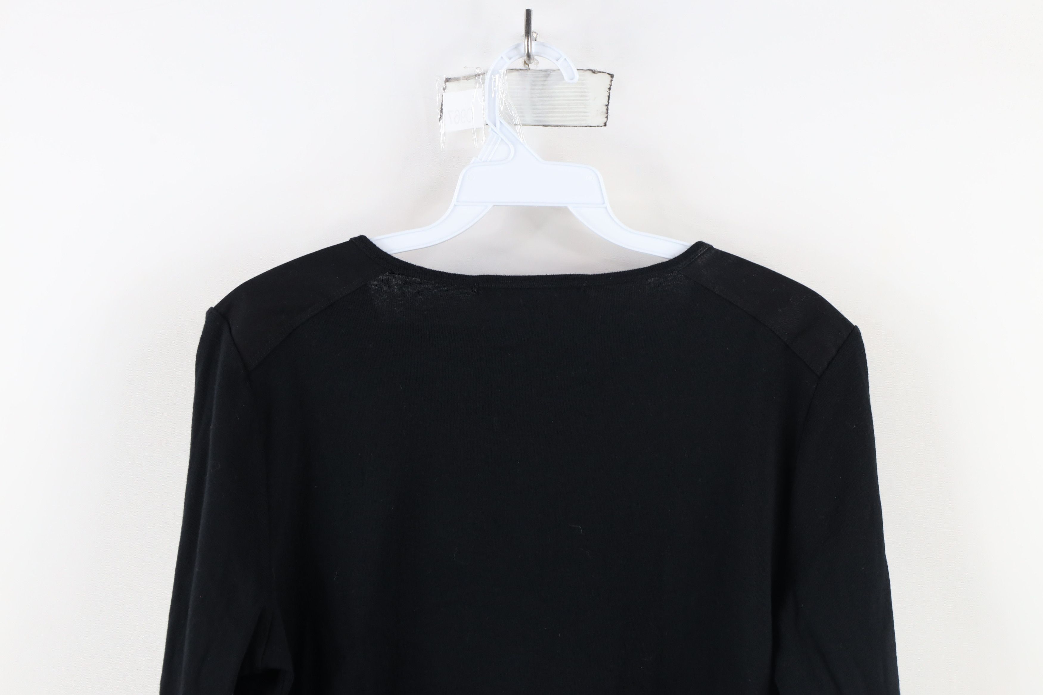 Ralph Lauren × Vintage Vintage 90s Ralph Lauren Boat Anchor Henley T-Shirt Black Size L / US 10 / IT 46 - 11 Thumbnail